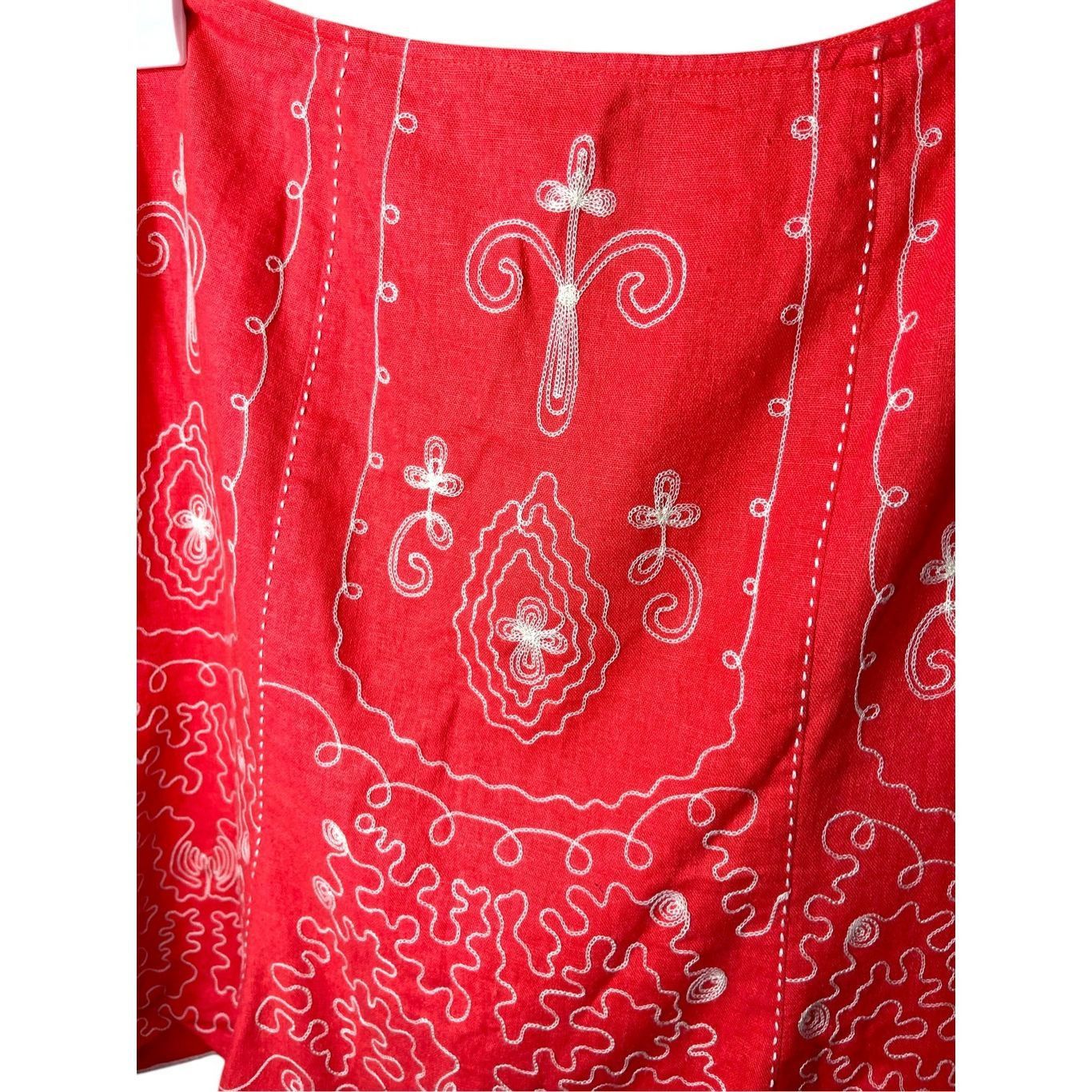 Other Heart Soul Y2K Embroidered Red Skirt Size 13 Size 34" / US 12 / IT 48 - 4 Thumbnail