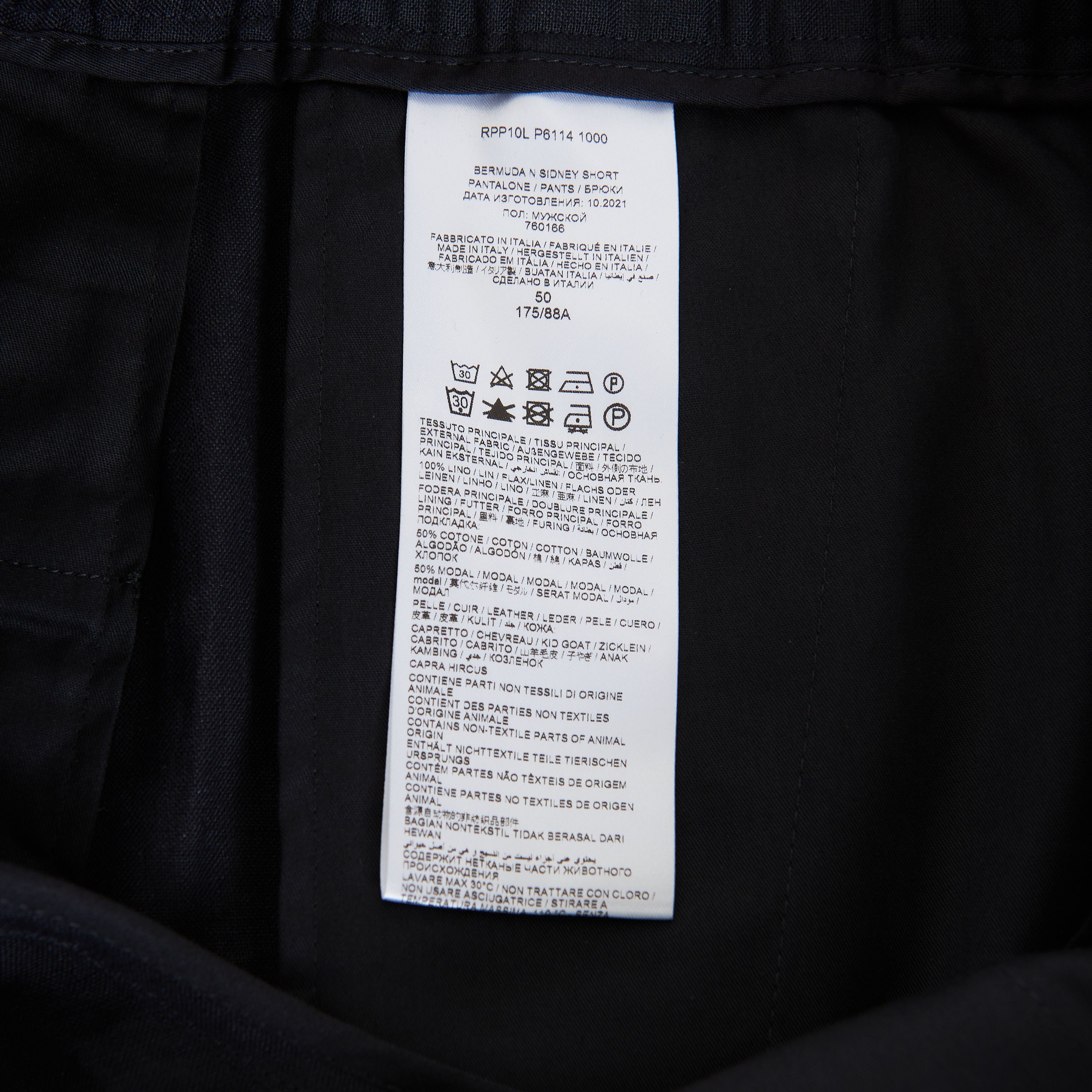 Brioni Black Sidney Bermuda Trousers Shorts - Linen Size US 38 / EU 54 - 10 Thumbnail