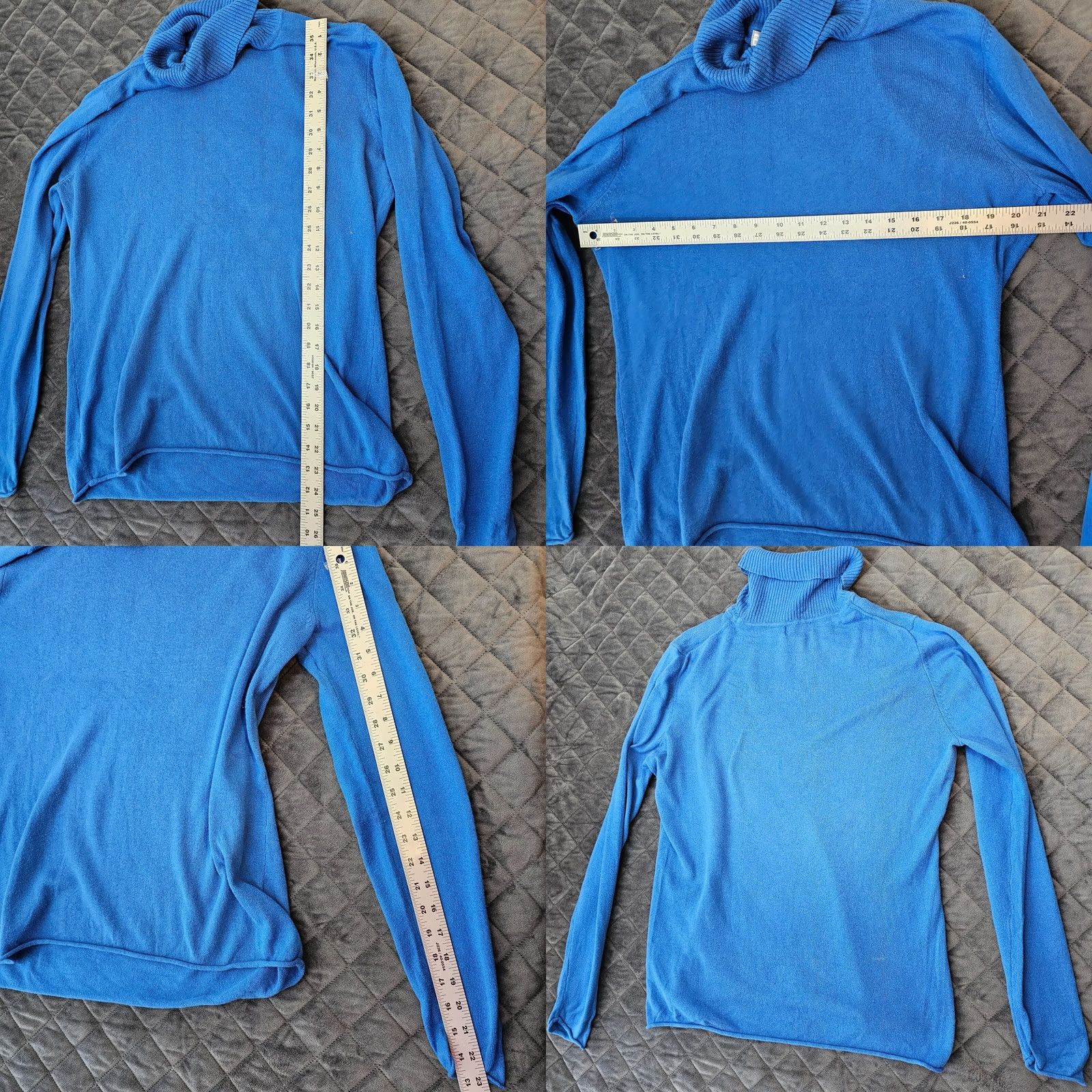 Vintage VINTAGE JCP Cashmere Blend Sweater Blue L Turtleneck Long Sleeve Women Pullover Size L / US 10 / IT 46 - 8 Thumbnail