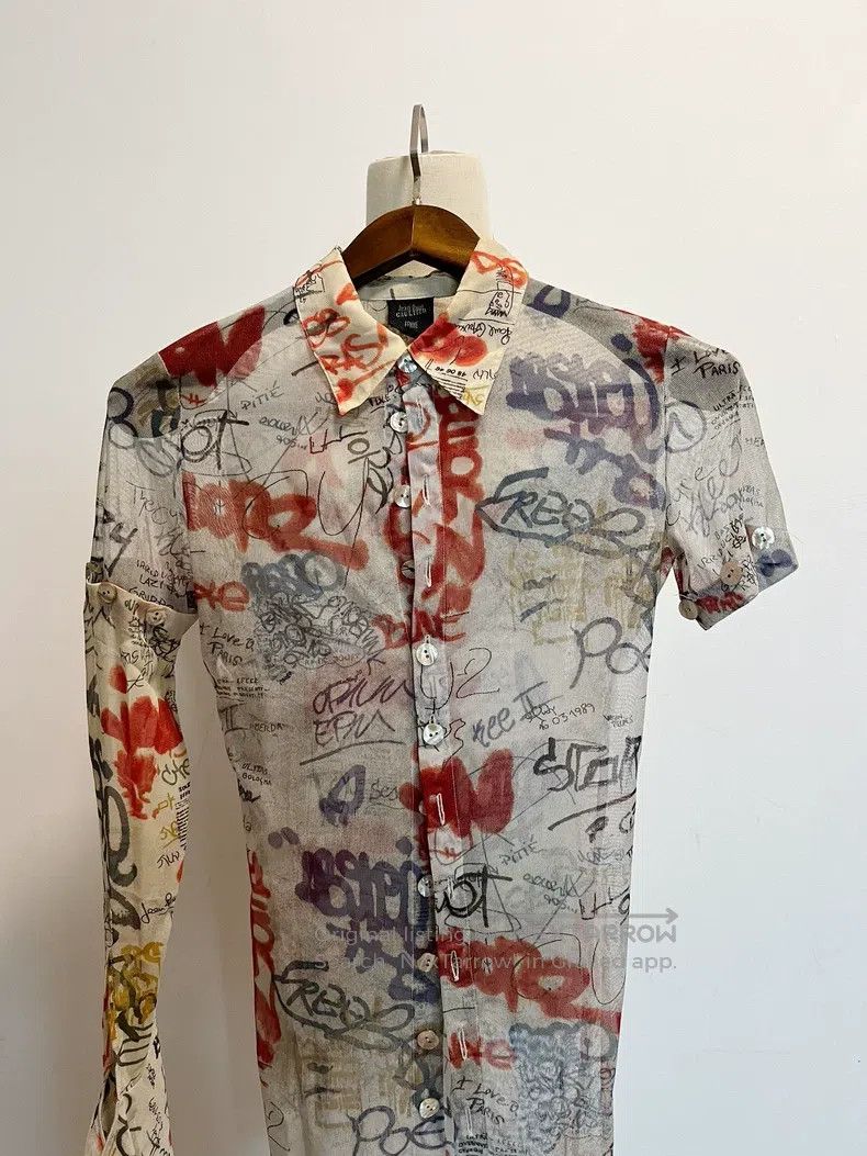 Vintage vintage Graffiti Tulle Top Shirt Size US S / EU 44-46 / 1 - 4 Thumbnail