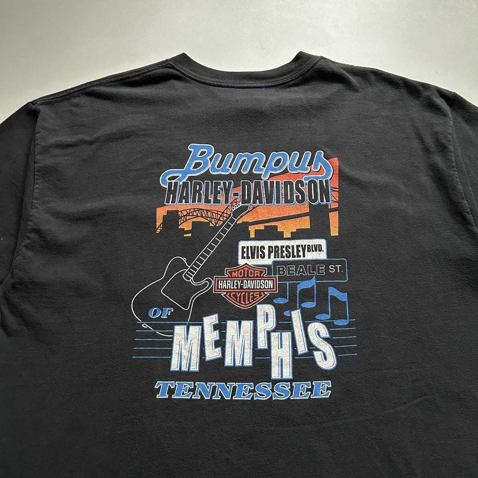 Harley Davidson Vintage Harley Davidson Pocket T-Shirt XL Faded Black Y2K Size US XL / EU 56 / 4 - 2 Thumbnail