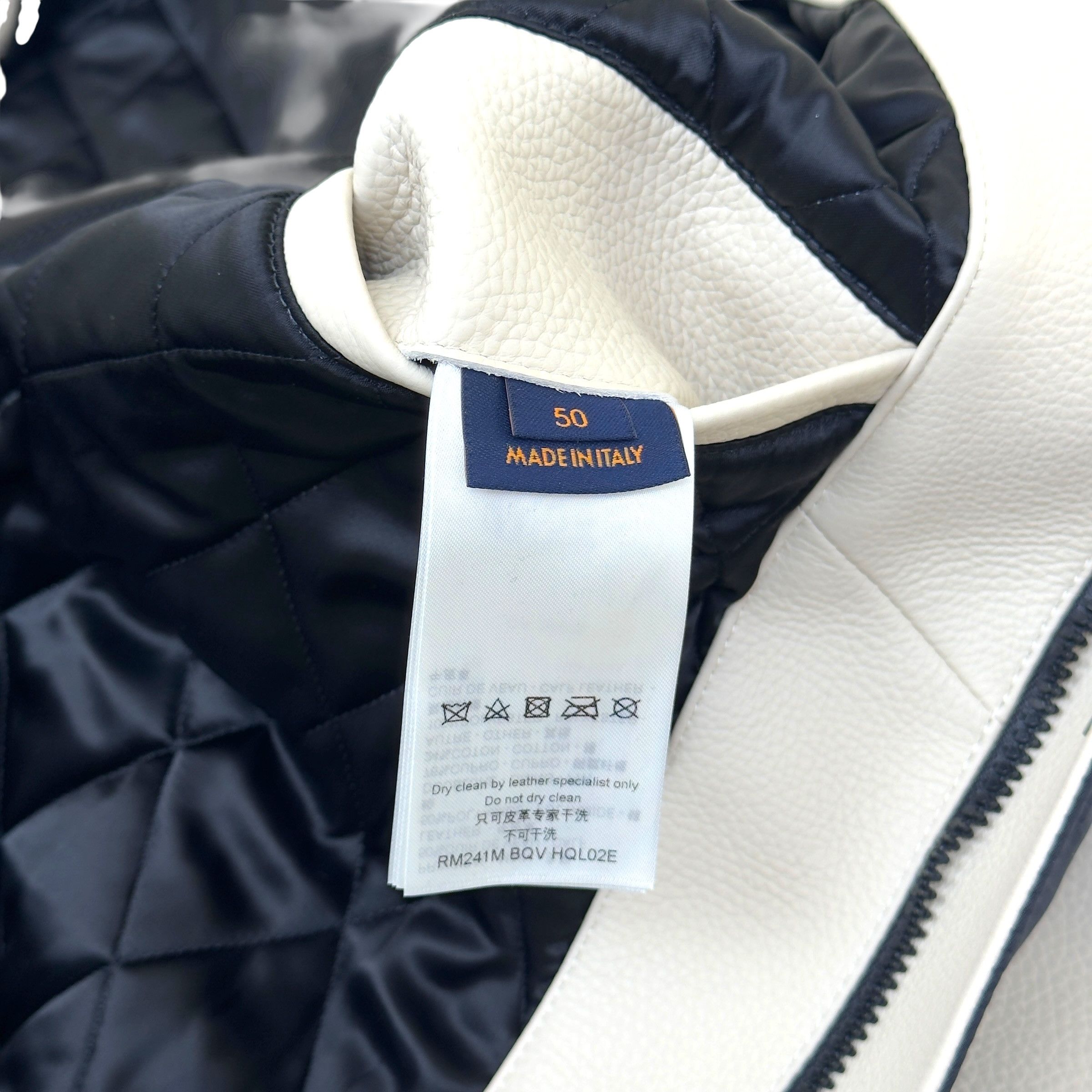 Louis Vuitton LOUIS VUITTON LEATHER / NYLON JACKET CREAM / NAVY 50 / L Size US L / EU 52-54 / 3 - 13 Thumbnail