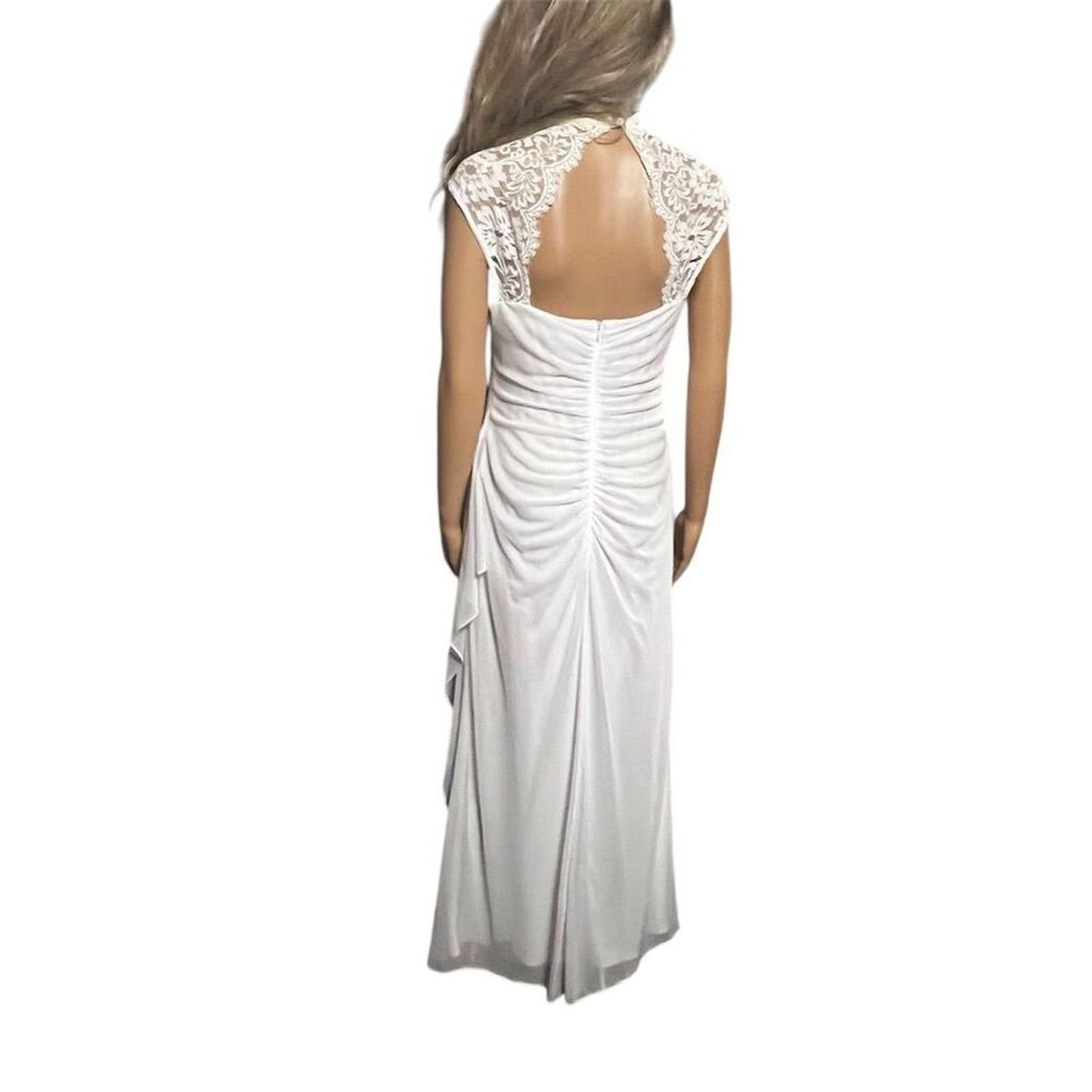 Other Xscape 10 White Lace Cap Sleeve wedding rehearsal bridal Size L / US 10 / IT 46 - 6 Thumbnail