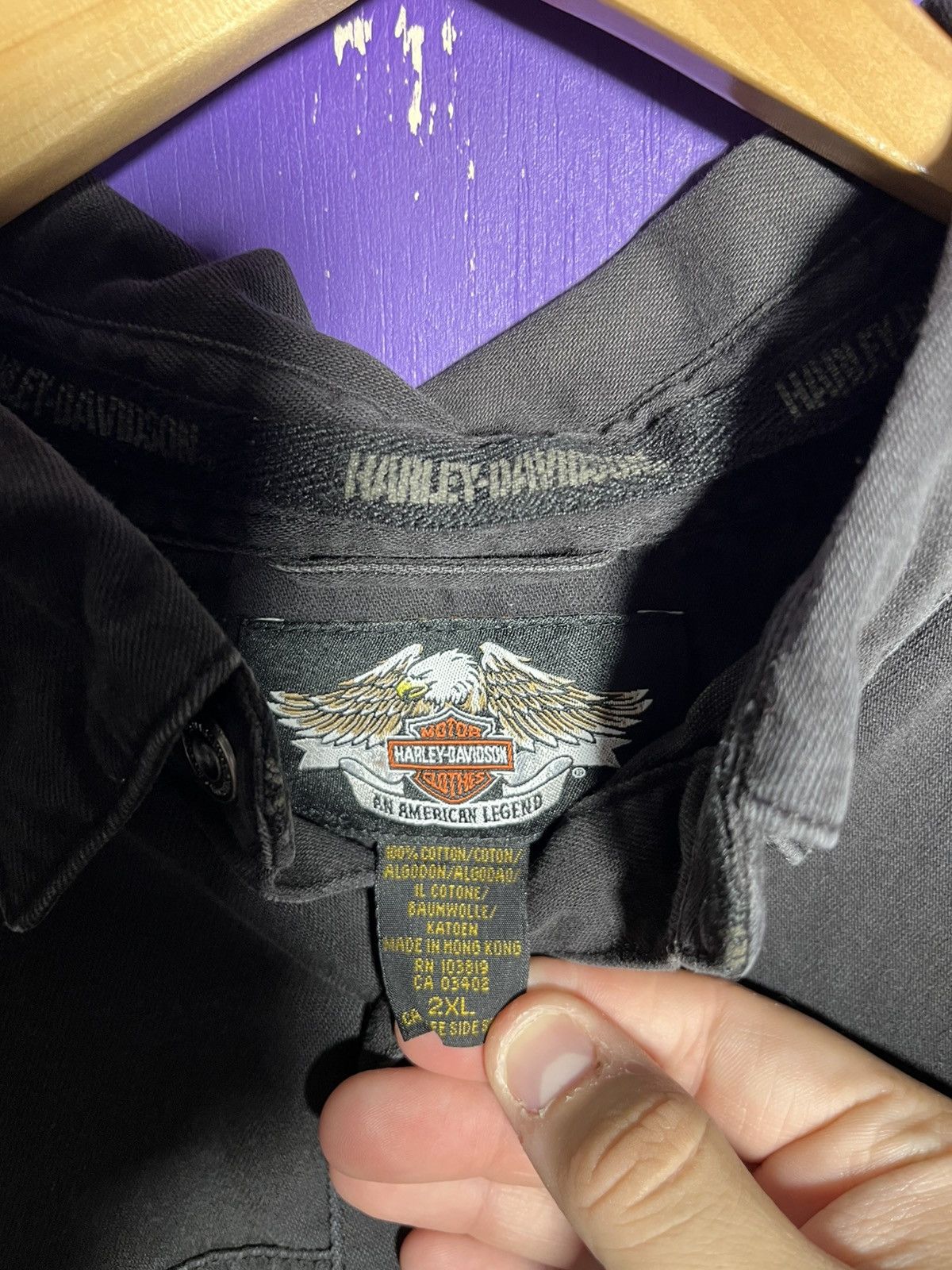 Harley Davidson × Vintage Vintage 90s Harley Davidson embroidered eagle button up Size US XXL / EU 58 / 5 - 4 Thumbnail