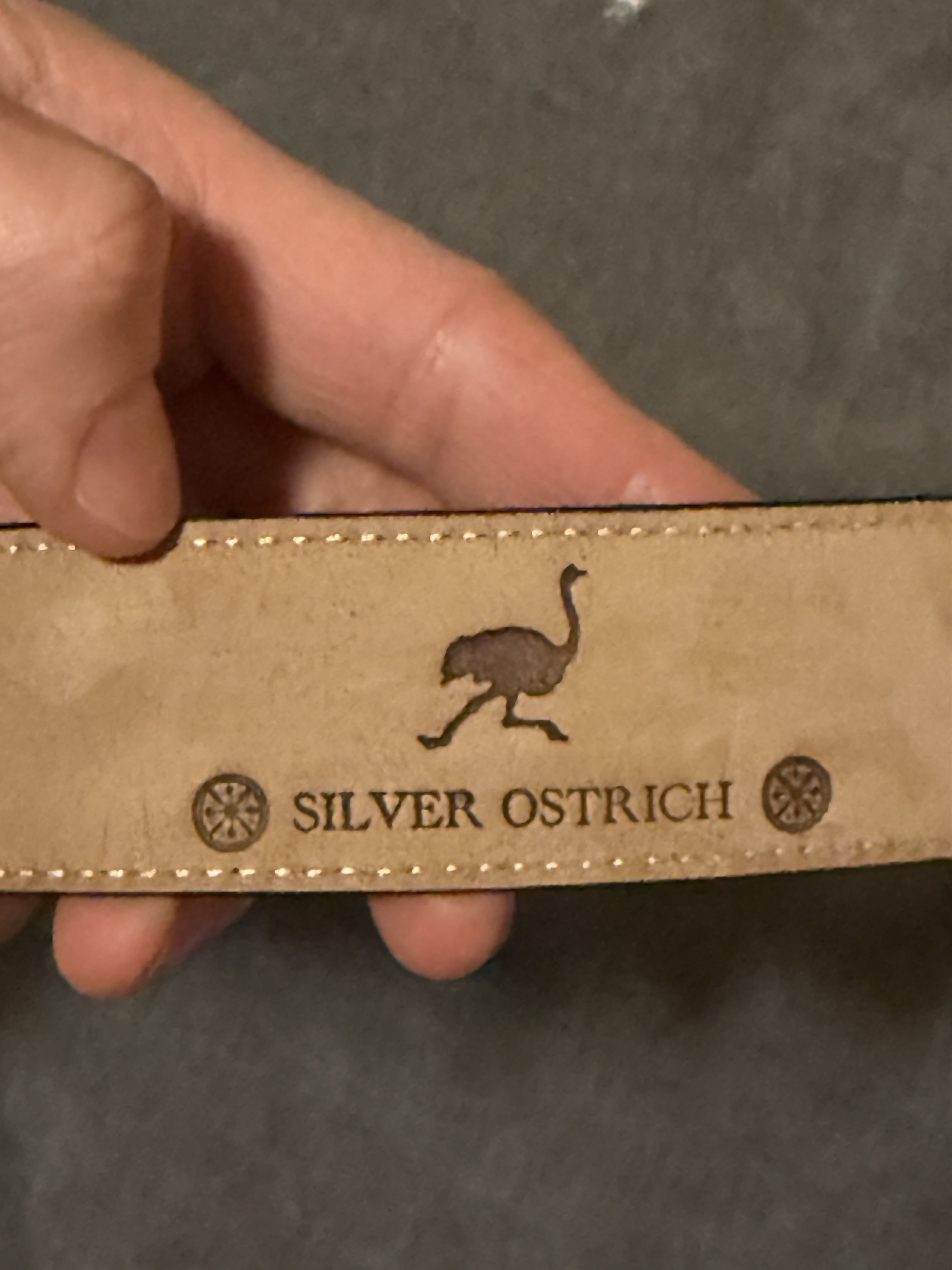 Other Silver Ostrich leather belt Size ONE SIZE - 3 Thumbnail