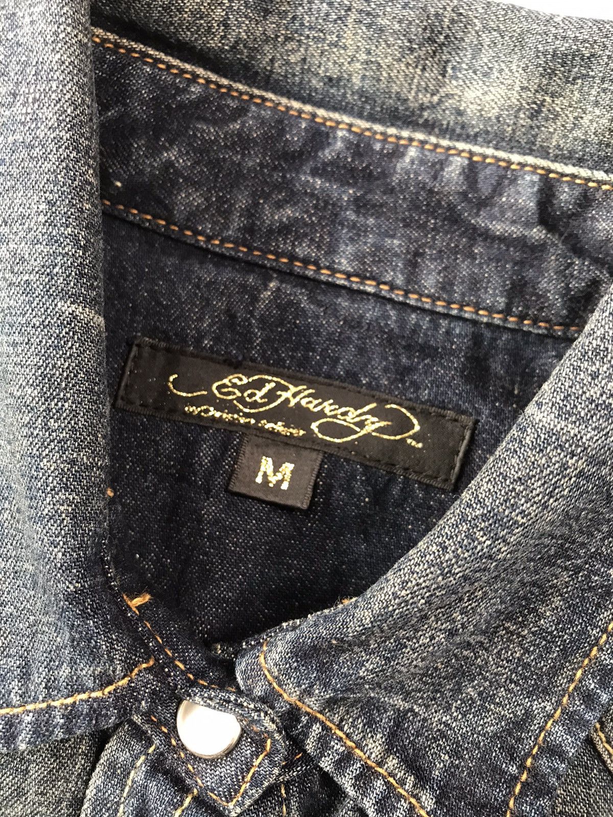 Christian Audigier × Ed Hardy × Vintage Vintage Edhardy true love embroidered denim shirt Size M / US 6-8 / IT 42-44 - 5 Thumbnail