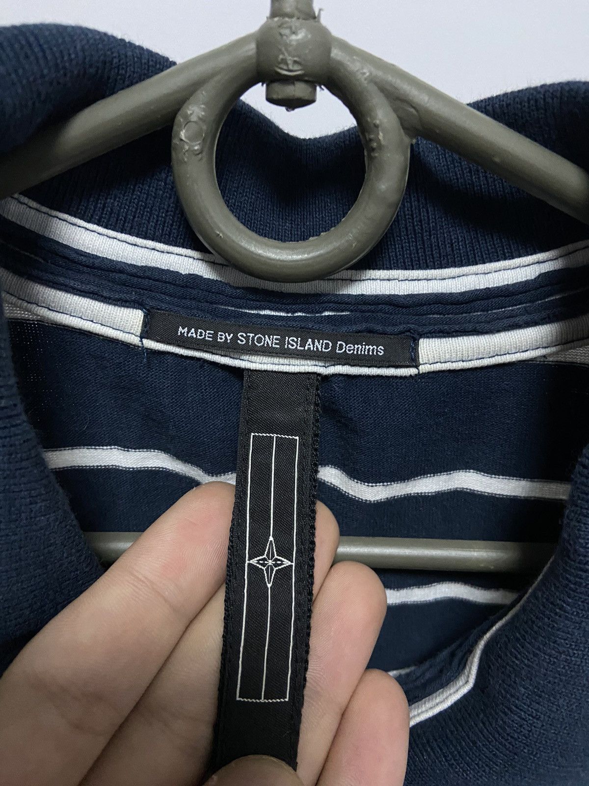Stone Island × Vintage Stone island denims Vintage T Shirt Polo Small Logo striped Size US L / EU 52-54 / 3 - 6 Thumbnail