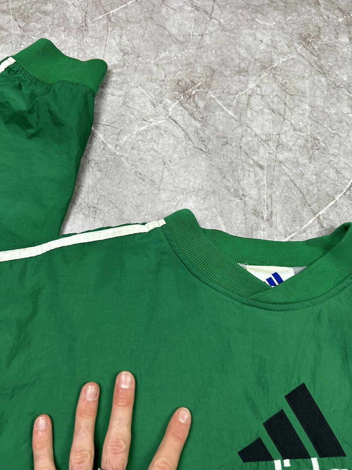 Adidas Vintage 90s Adidas Jacket Mens Large Green Lined Pullover Size US M / EU 48-50 / 2 - 13 Thumbnail
