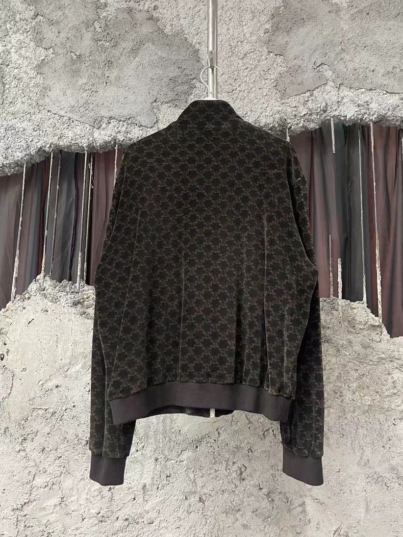 Celine Celine Velvet Monogram Zip Jacket Coat Size US L / EU 52-54 / 3 - 2 Thumbnail