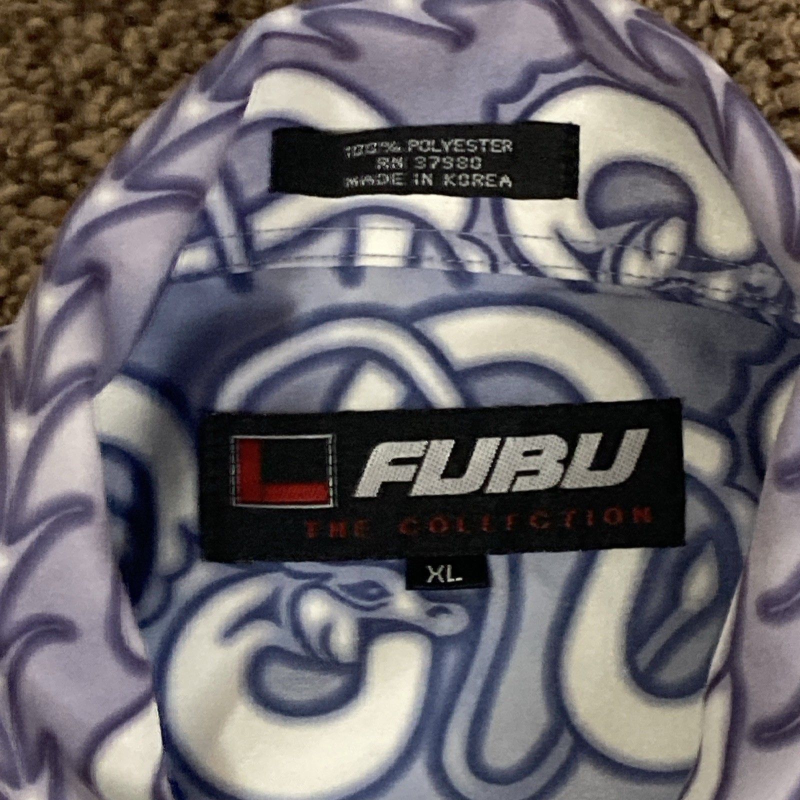 Fubu Vtg Y2K Fubu Purple Dragon Button Up Shirt Men's XL Size US XL / EU 56 / 4 - 3 Thumbnail