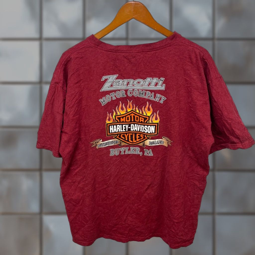 Harley Davidson VINTAGE Harley-Davidson T-Shirt XL Red Cotton Crew Neck Short Sleeve Men Size US XL / EU 56 / 4 - 1 Thumbnail
