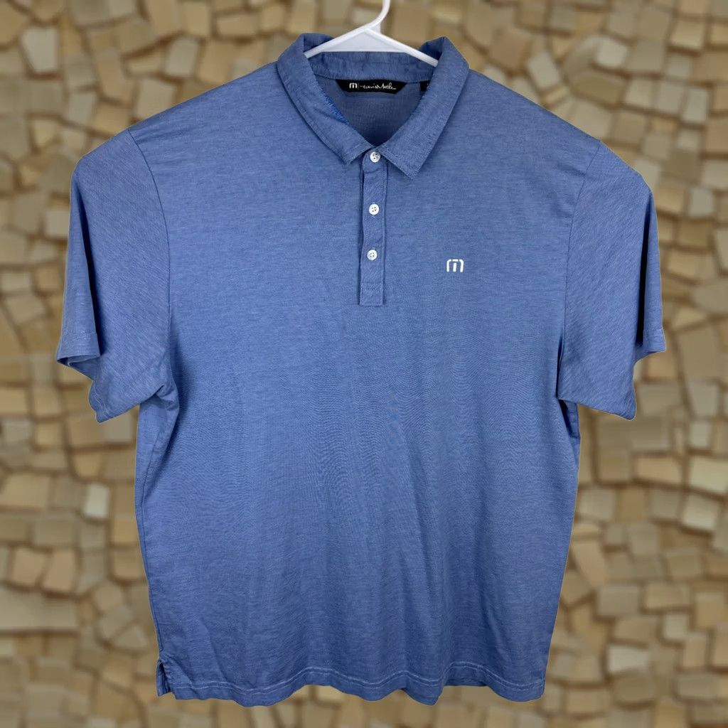 TravisMathew Travis Mathew Performance Polo Shirt Men's XL Blue Lightweight Golf Cotton Size US XL / EU 56 / 4 - 1 Thumbnail