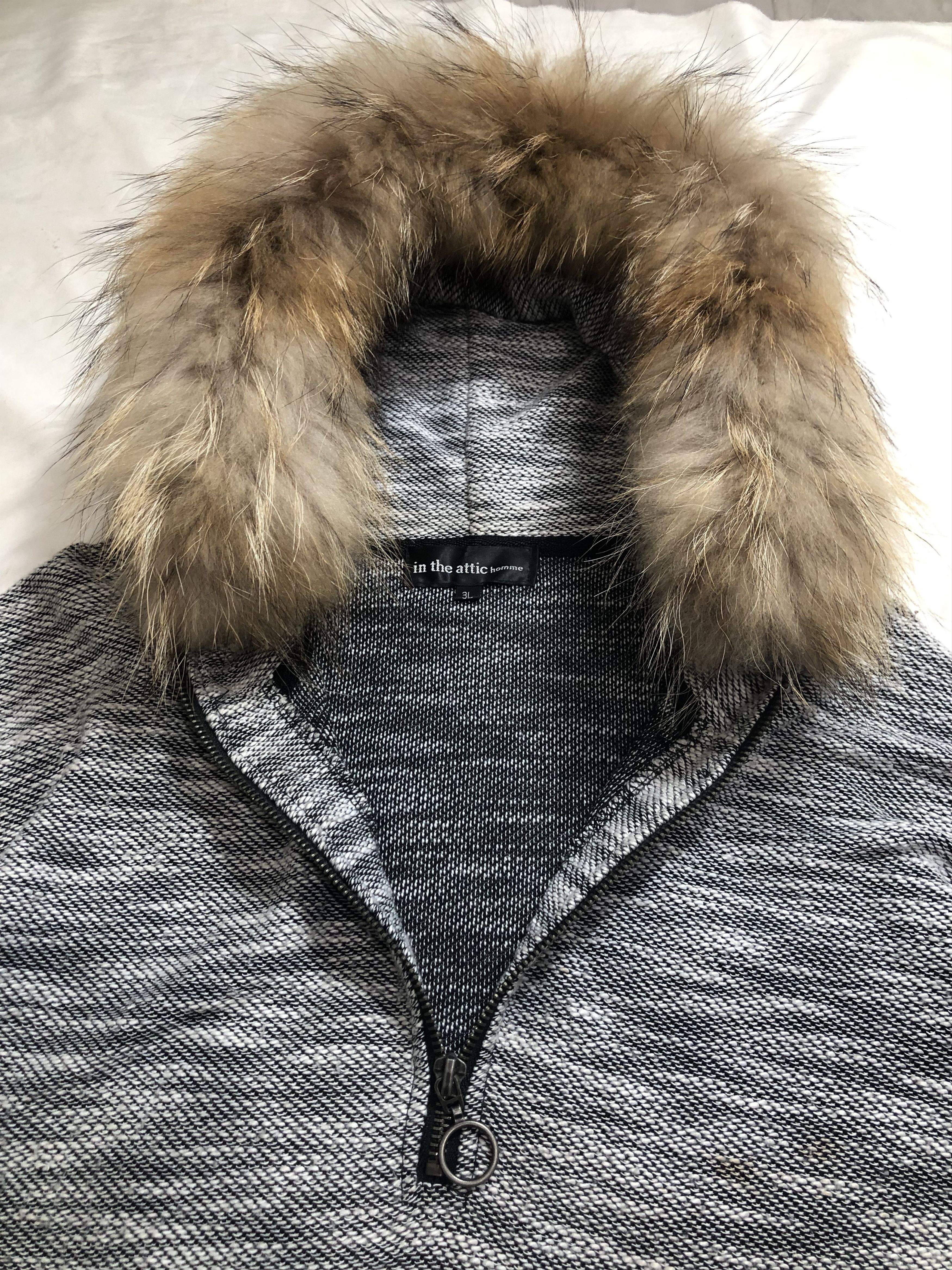 Vintage Distressed Style Faux Fur Hoodie Halfzip Japan Punk Style Size US L / EU 52-54 / 3 - 2 Thumbnail