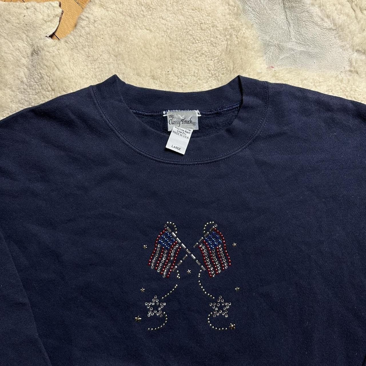 Vintage Vintage 90s USA flag sweatshirt Size US L / EU 52-54 / 3 - 3 Thumbnail