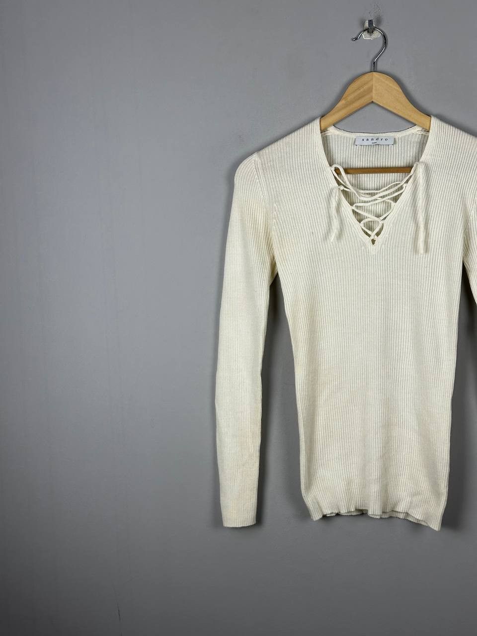 Sandro SANDRO Paris Slim Long Sleeve T Shirt Luxury Size US S / EU 44-46 / 1 - 2 Thumbnail