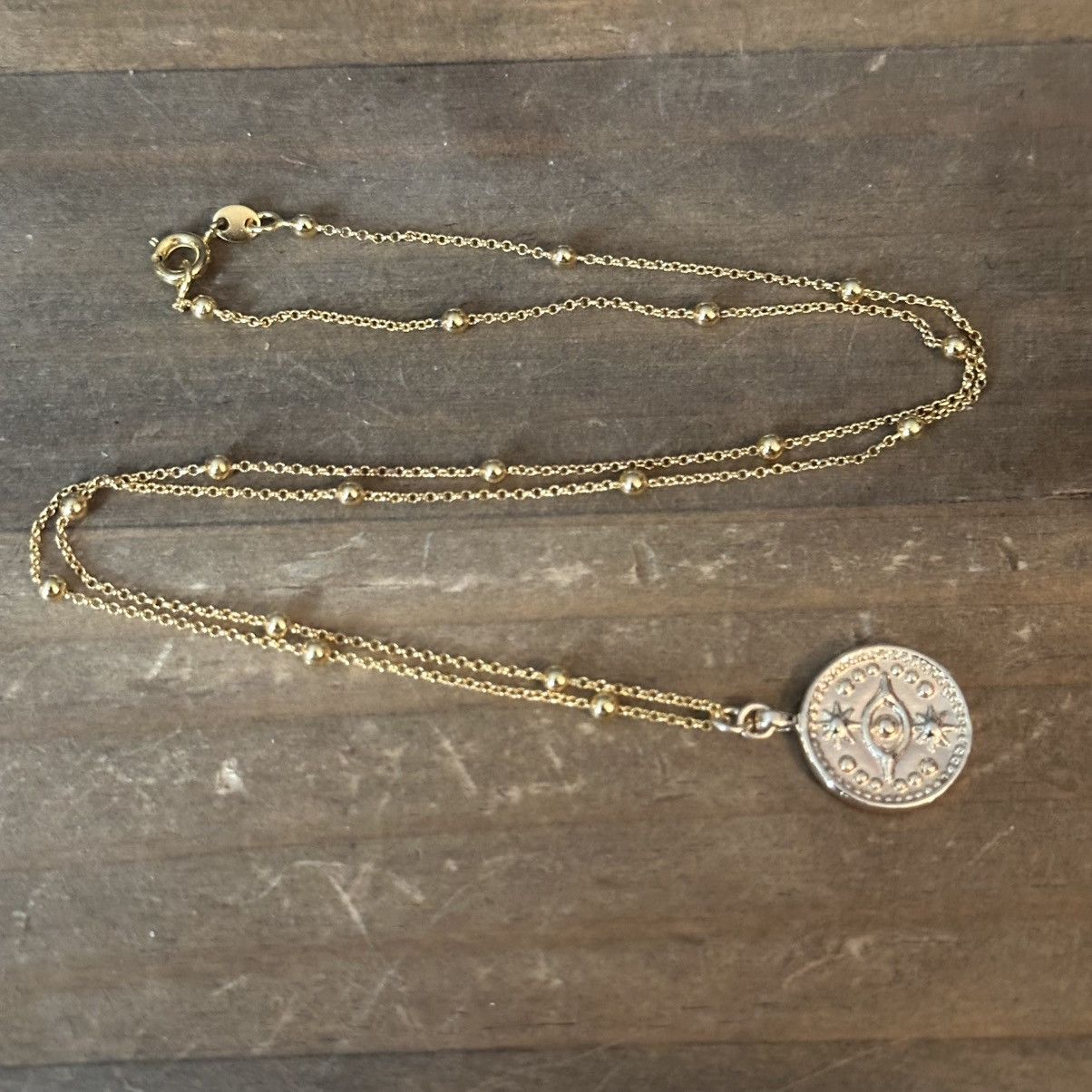 Vintage Vintage gold tone evil eye pendant necklace Size ONE SIZE - 2 Thumbnail