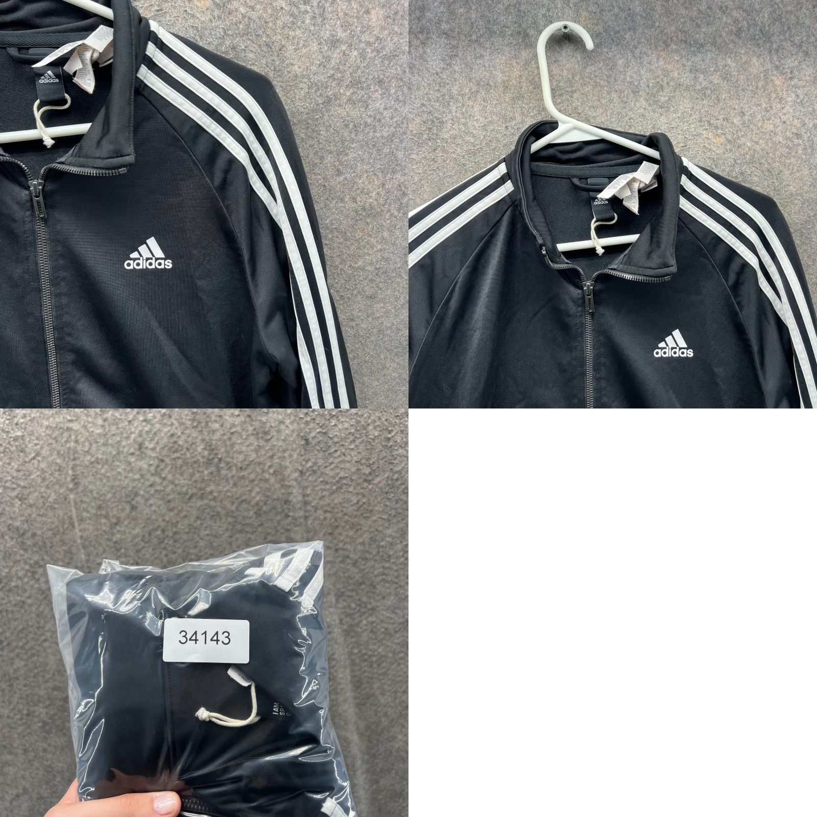 Adidas VINTAGE adidas Track Jacket Mens Medium Black Zip Up 3 Stripe Retro Trefoil Firebird Size US M / EU 48-50 / 2 - 8 Thumbnail