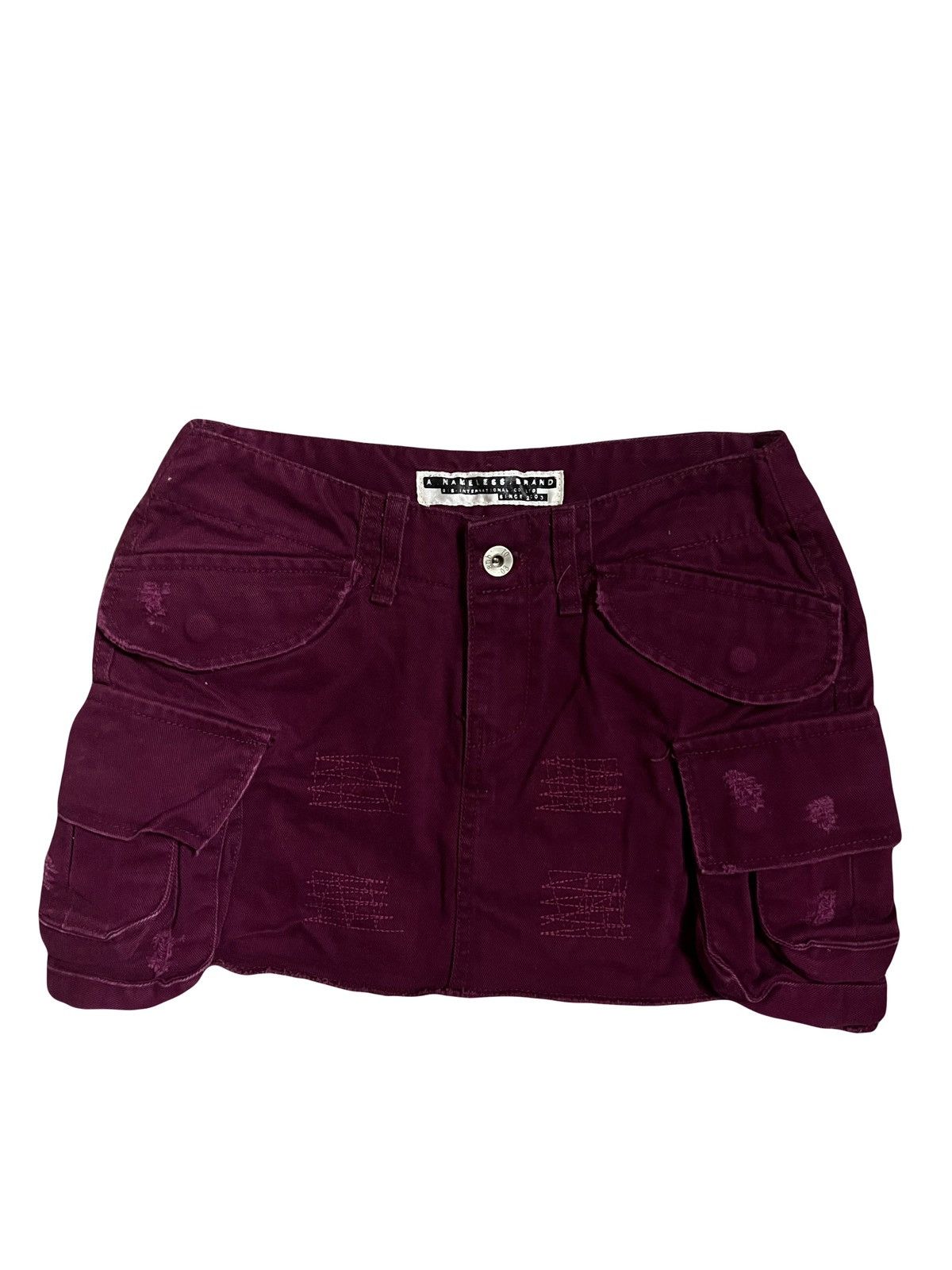 Japanese Brand Dark Purple cargo pocket mini skirt ☮️🖤 Size 26" / US 2 / IT 38 - 2 Thumbnail
