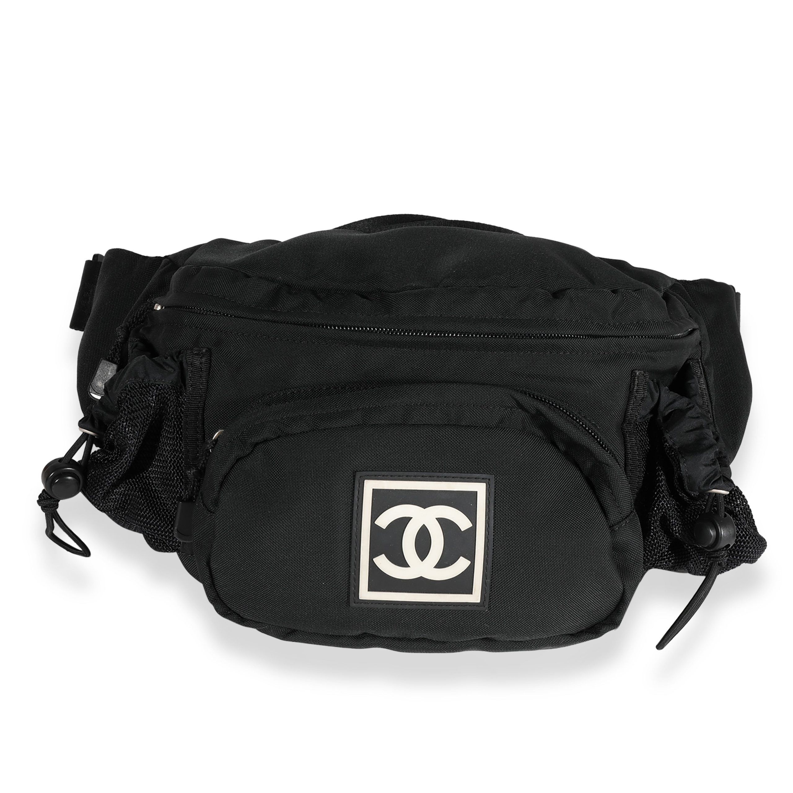 image of Chanel Black Nylon Sport Cc Waist Bag, Women's