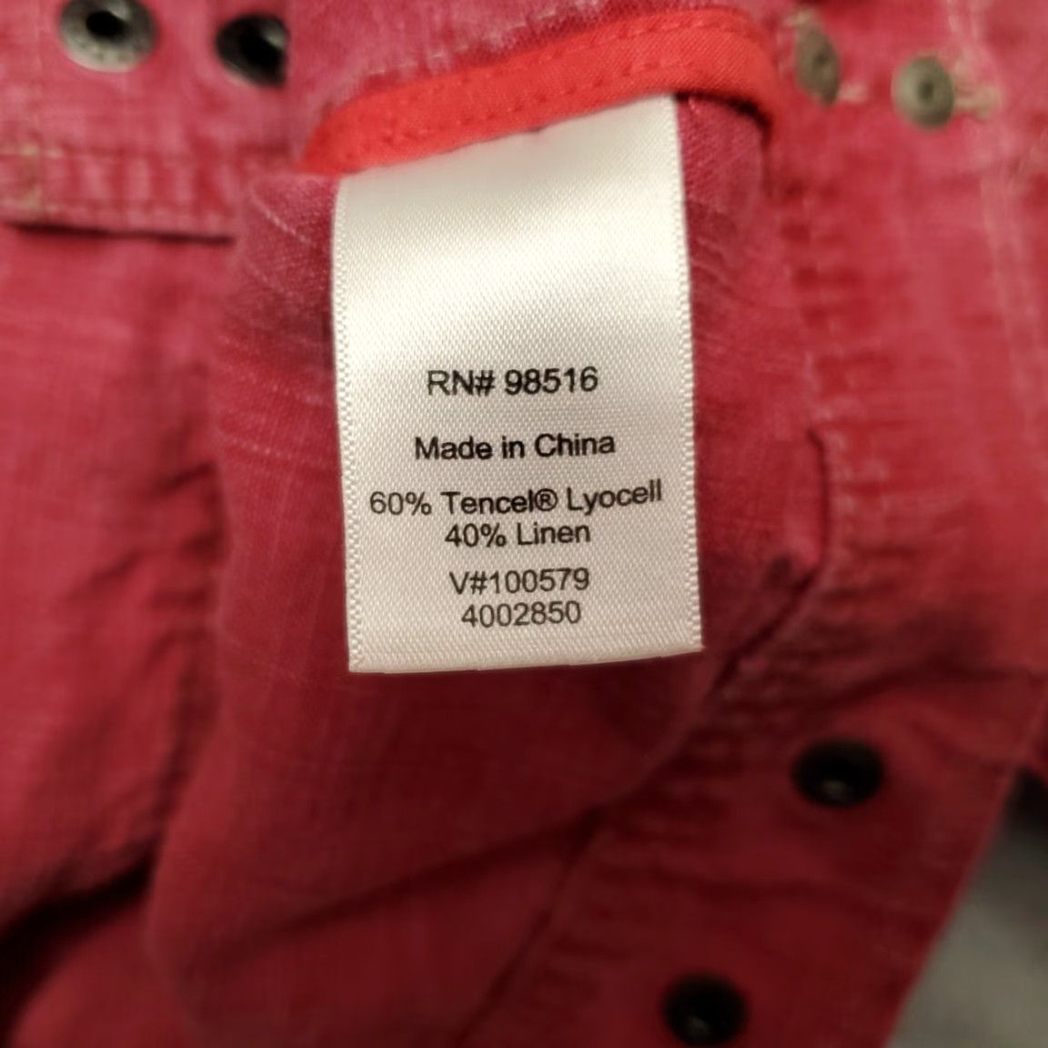 Coldwater Creek VINTAGE Coldwater Creek Jacket Womens 12 Petite Red Tencel Linen Blend 3/4 Sleeve Snap Size XL / US 12-14 / IT 48-50 - 5 Thumbnail