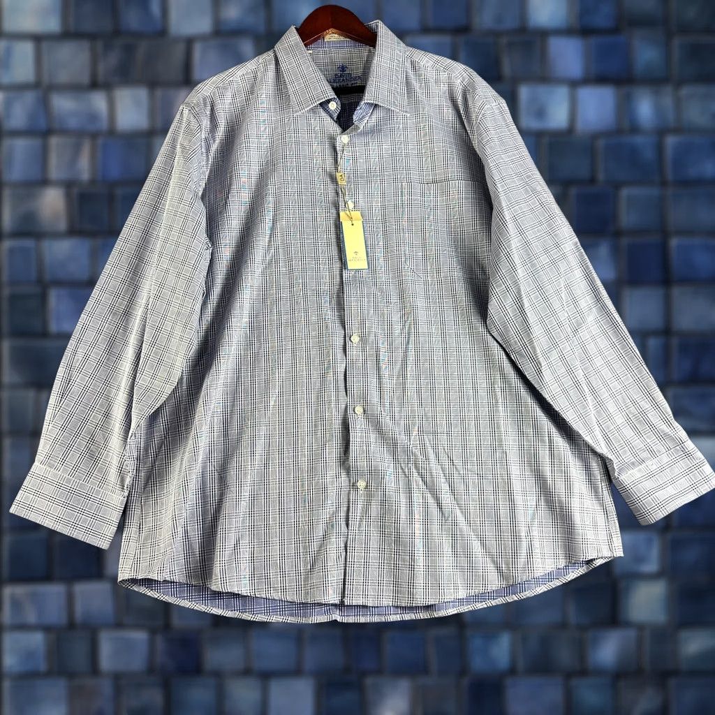 Vintage VINTAGE David Alexander Shirt Mens 18 Blue Plaid Cotton Long Sleeve Classic Fit Easy Care NEW Size US XXL / EU 58 / 5 - 1 Thumbnail