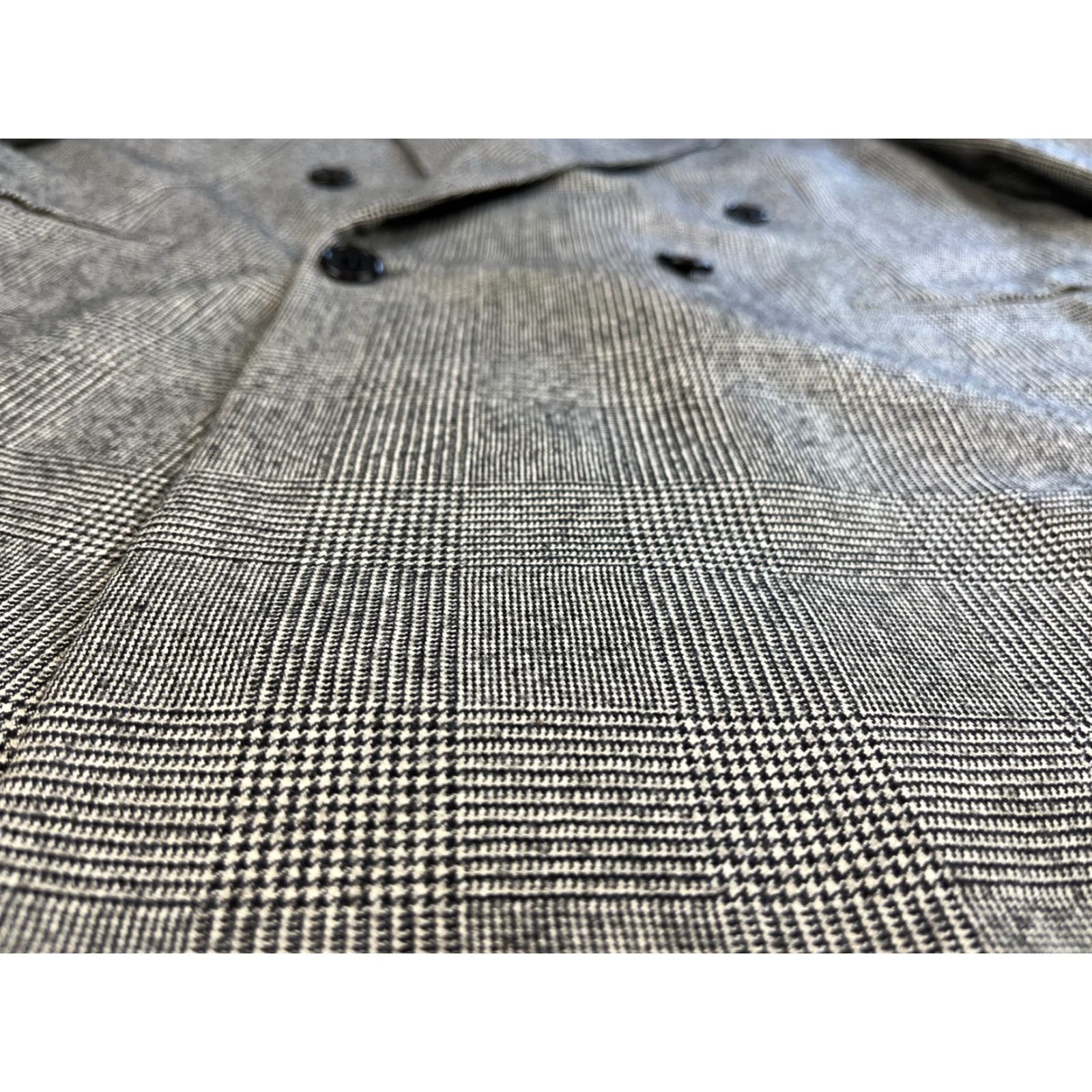 Neiman Marcus Neiman Marcus Men's Vintage Wool Double Breasted Blazer Jacket Plaid Sz 40 Gray 90s Classic Designer Shirt Jacket Mens Size 40R - 7 Thumbnail