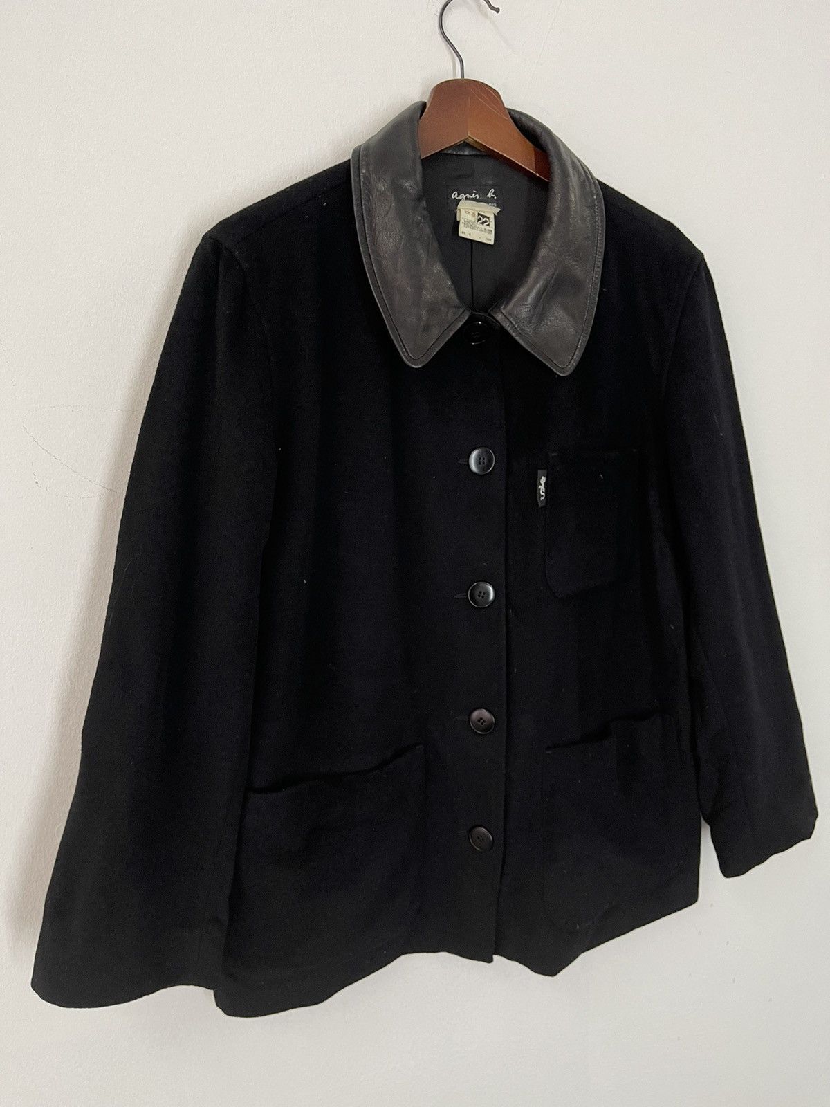 agnes b. VINTAGE AGNES B. France Leather Collar Jacket Size US M / EU 48-50 / 2 - 3 Thumbnail