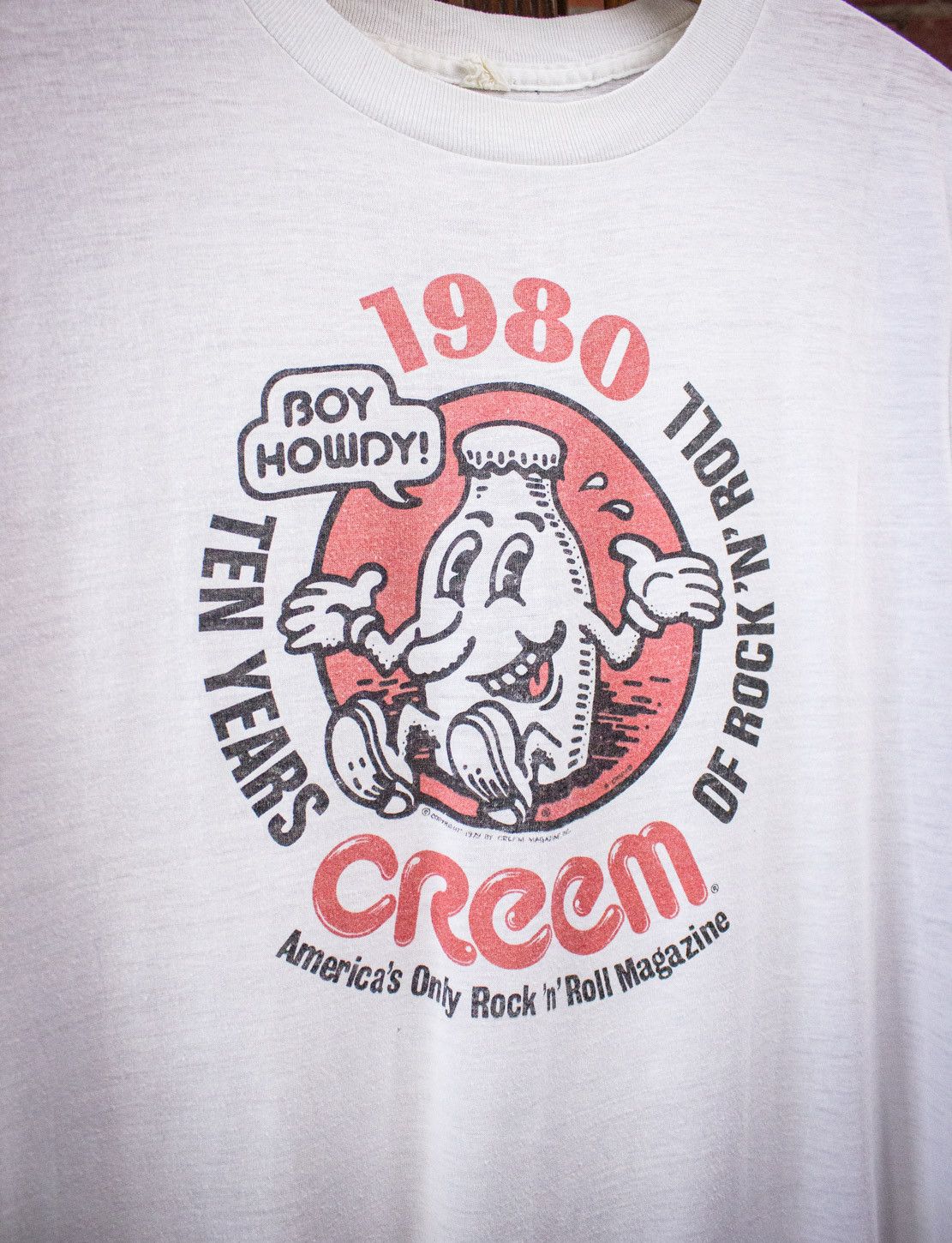 Vintage Vintage Creem Boy Howdy Graphic T Shirt 1980 Size US L / EU 52-54 / 3 - 2 Thumbnail