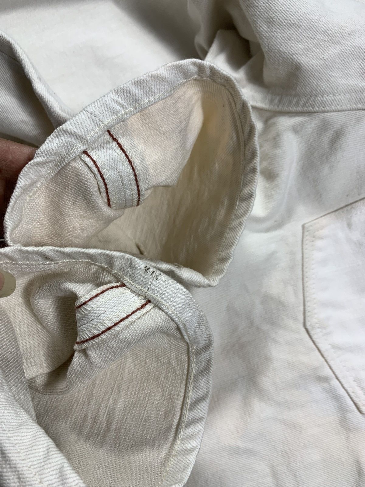 45rpm Japanese 45Rpm White Distressed Selvedge jeans Size US 30 / EU 46 - 8 Thumbnail