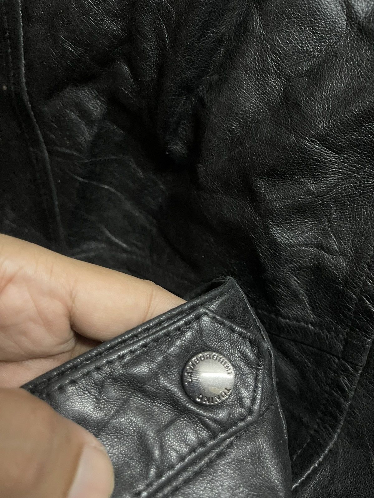 Lamborghini × Tonino Lamborghini × Vintage VINTAGE LAMBORGHINI LAMBSKIN BLACK LEATHER Size US M / EU 48-50 / 2 - 6 Thumbnail
