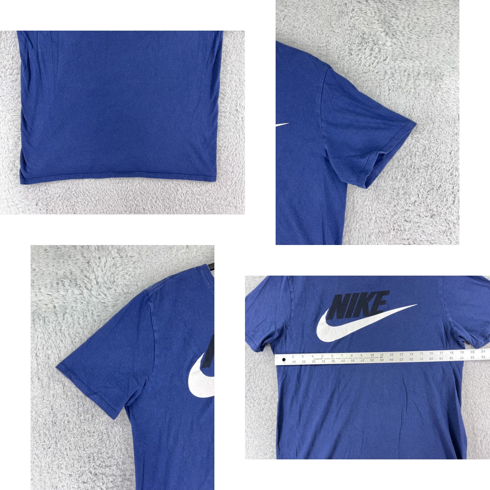Nike Nike Shirt Men Medium Blue Spellout Swoosh Short Sleeve Crew Neck 100% Cotton US Activewear Sports Graphic Print Mens Size US M / EU 48-50 / 2 - 8 Thumbnail