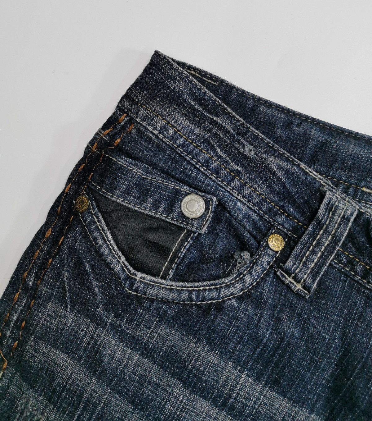 Japanese Brand Oririn Japan Bootcut Tribal Stitch Distressed Jeans Size US 34 / EU 50 - 4 Thumbnail