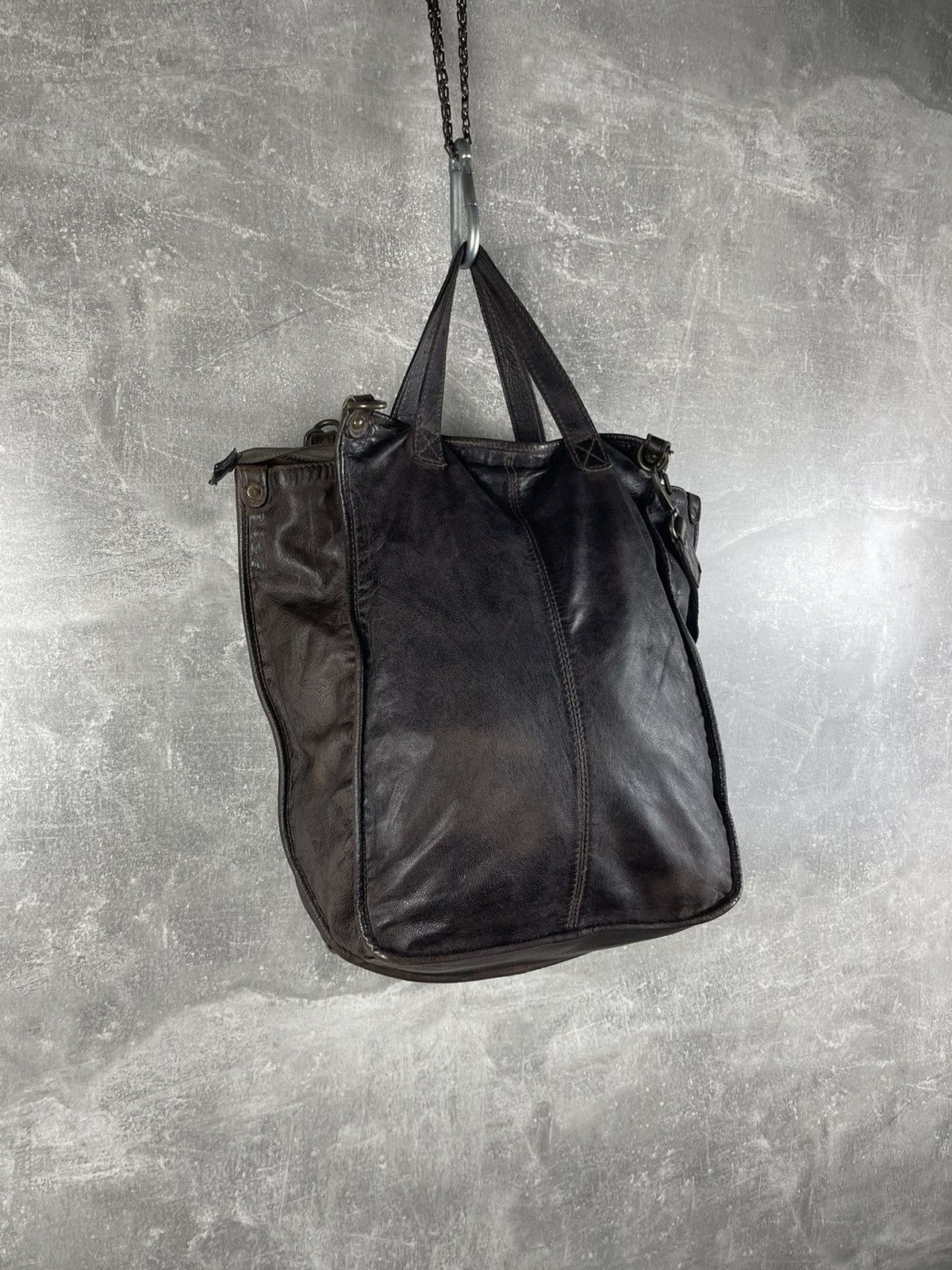 Genuine Leather Artisan Gray Avant Garde Leather Multipocket Shoulder Bag Size ONE SIZE - 8 Thumbnail