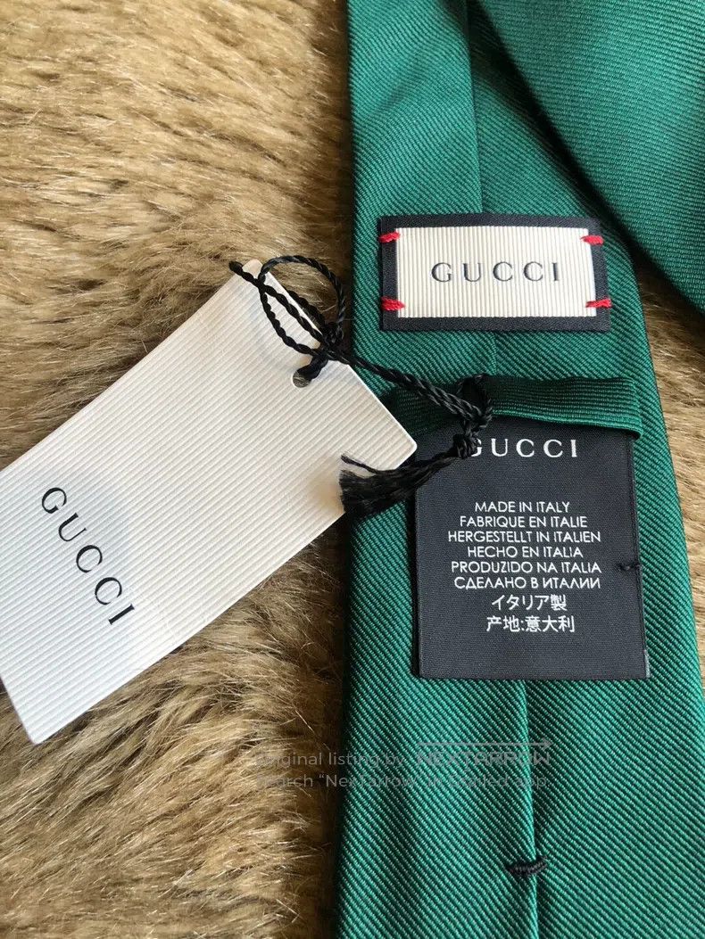 Gucci Gucci Wolf Head Green Silk Tie Size ONE SIZE - 4 Thumbnail