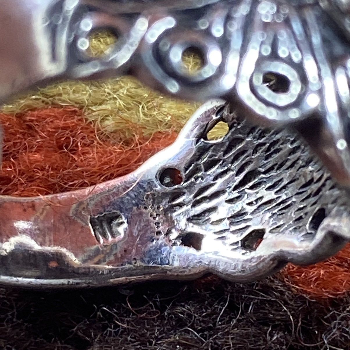 Japanese Brand × Kapital × Vintage Vtg Sterling Silver Black Onyx Chunky Butterfly Signet Ring Size ONE SIZE - 7 Thumbnail