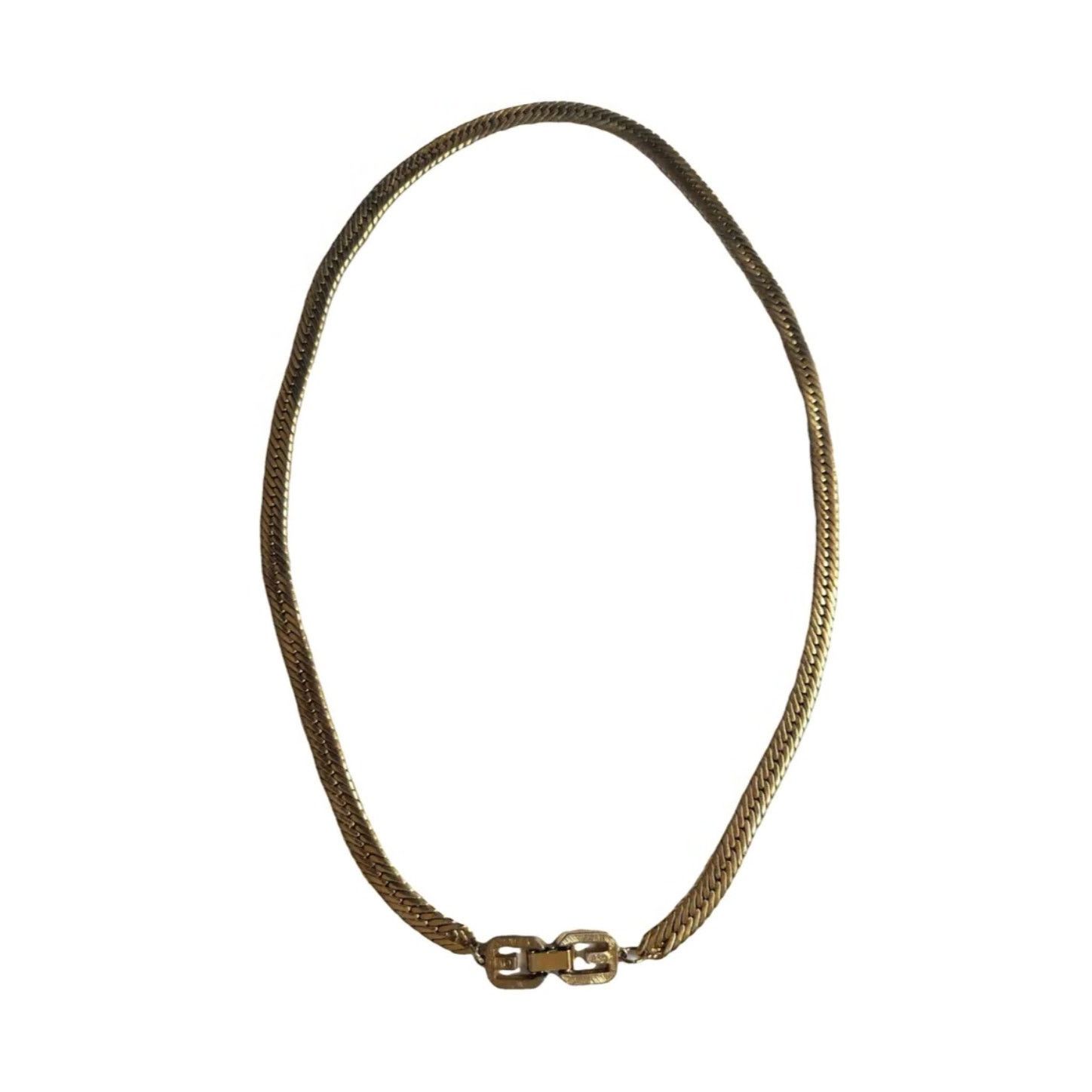 Givenchy Vintage Givenchy GG Gold Plated Herringbone Chain Necklace Size ONE SIZE - 2 Thumbnail