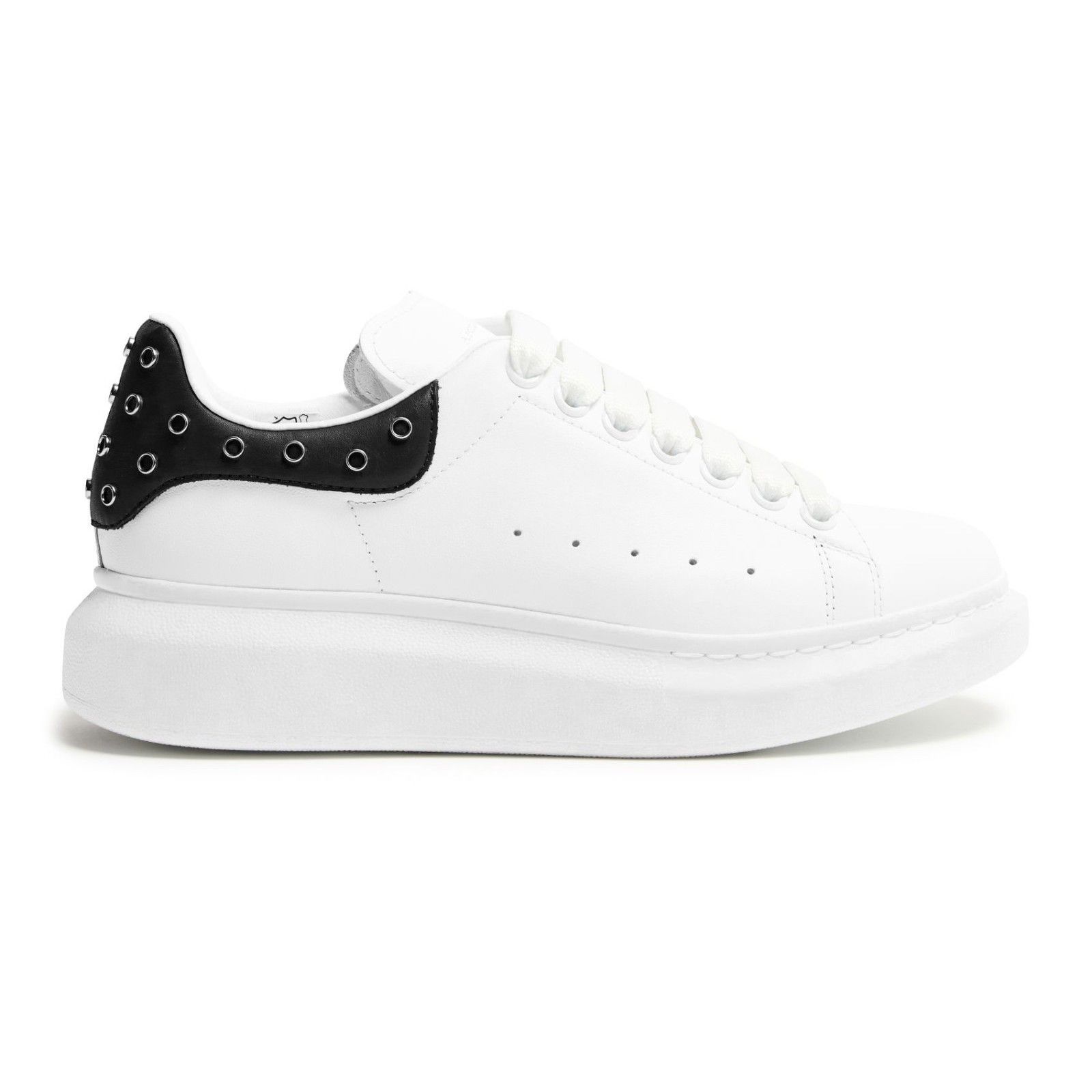 Alexander McQueen ALEXANDER MCQUEEN White/Black Studded Sneakers New & Authent Size US 8 / IT 38 - 1 Thumbnail