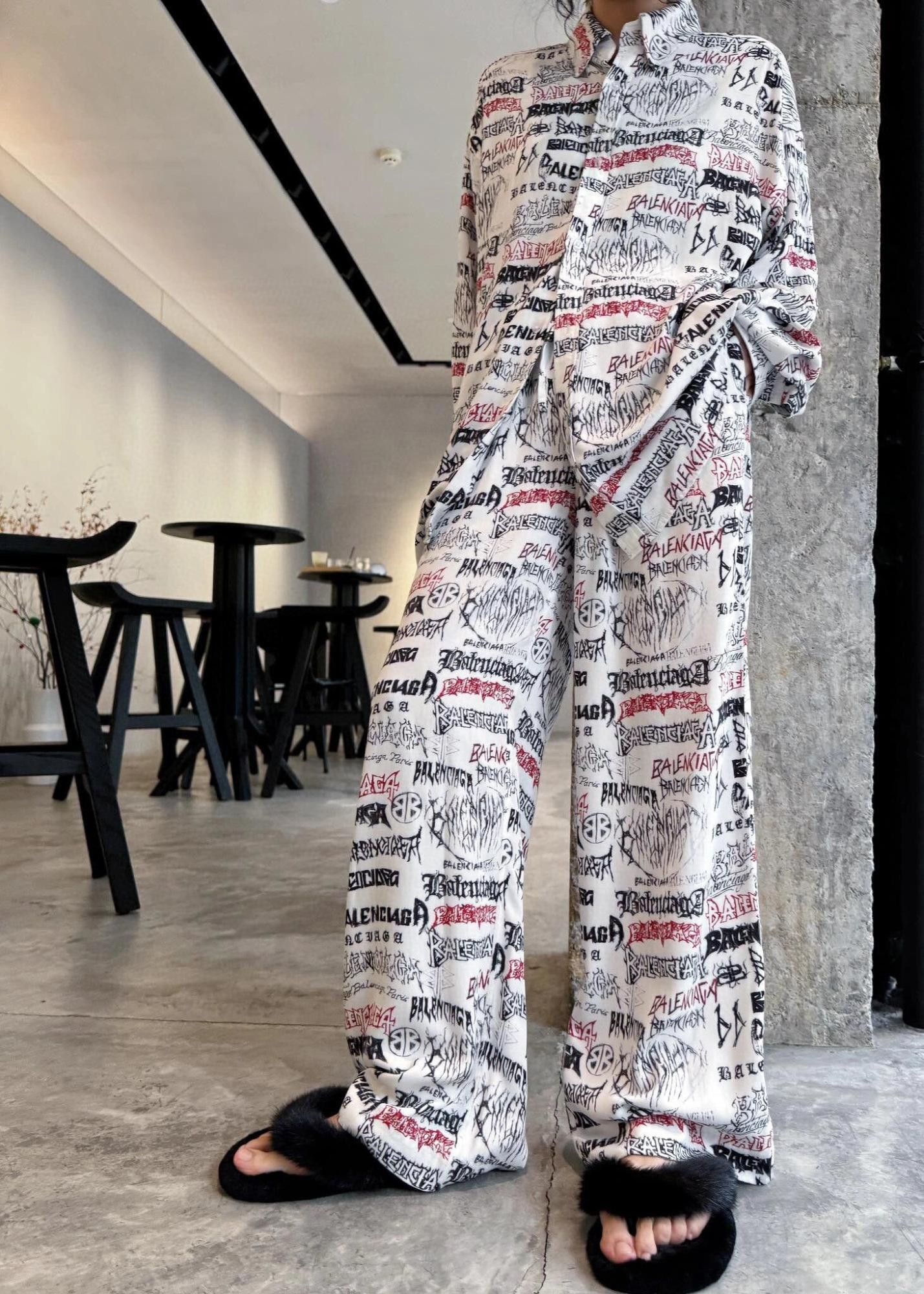 Balenciaga DIY Metal Allover Pyjama Pant in White Size US 32 / EU 48 - 1 Thumbnail