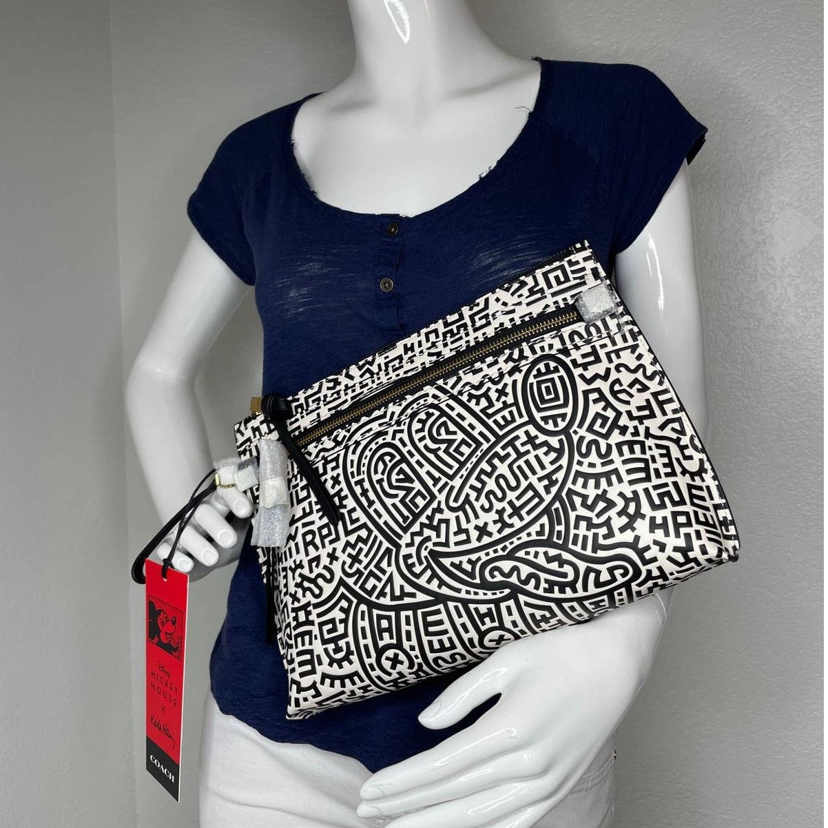 Coach Coach Mickey Mouse Keith Haring Academy Pouch Bag Size ONE SIZE - 7 Thumbnail
