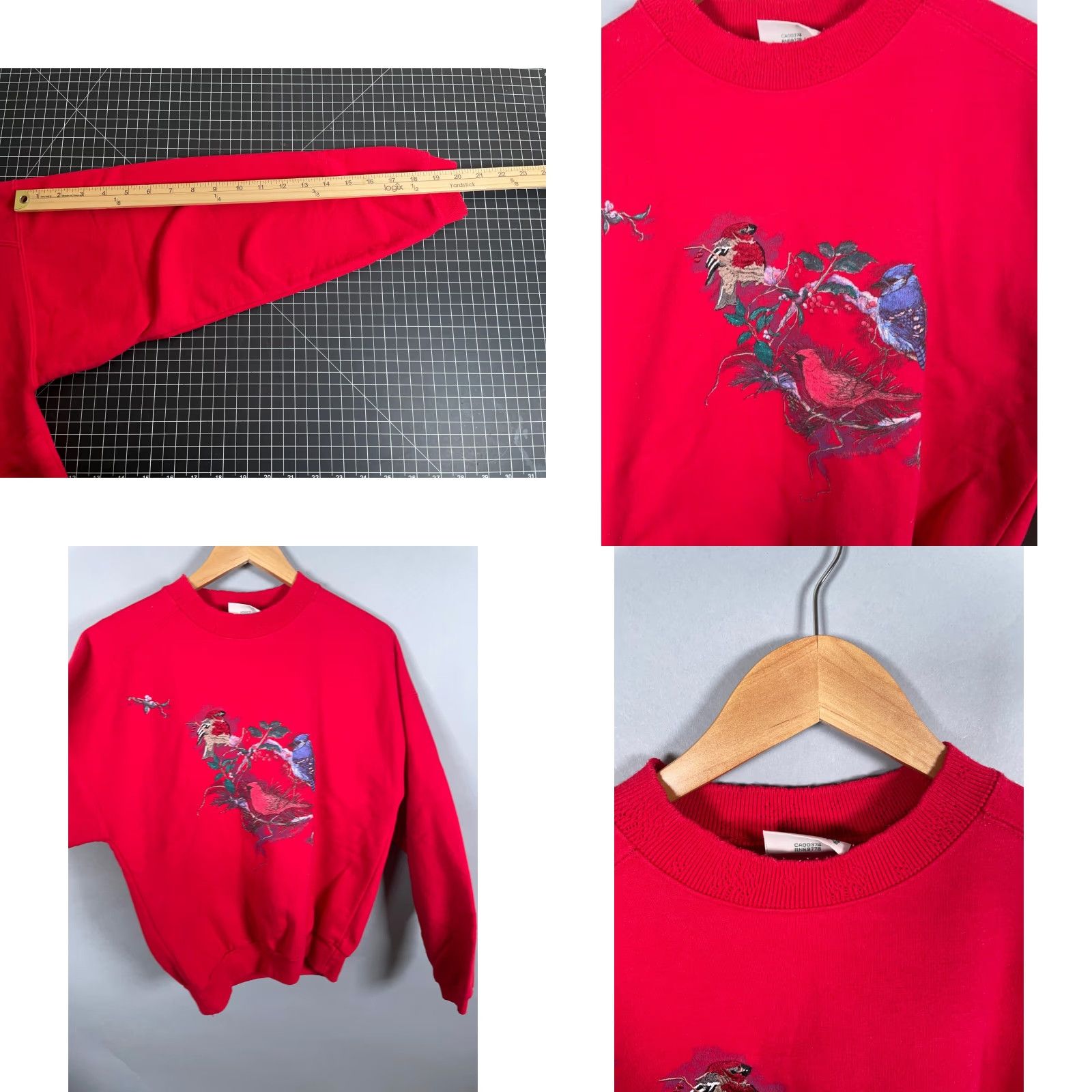 Northern Reflections VINTAGE Northern Reflections Bird Sweatshirt Adult Medium Red Perforated Collar Teacher Ladies Ladies Treehouse? Size M / US 6-8 / IT 42-44 - 8 Thumbnail