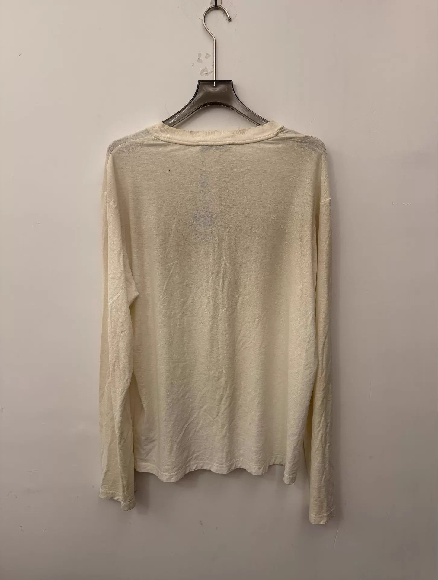 Acne Studios Acne 1996 Distressed Printed Logo Crew LS White Unisex Tee L Size US L / EU 52-54 / 3 - 2 Thumbnail