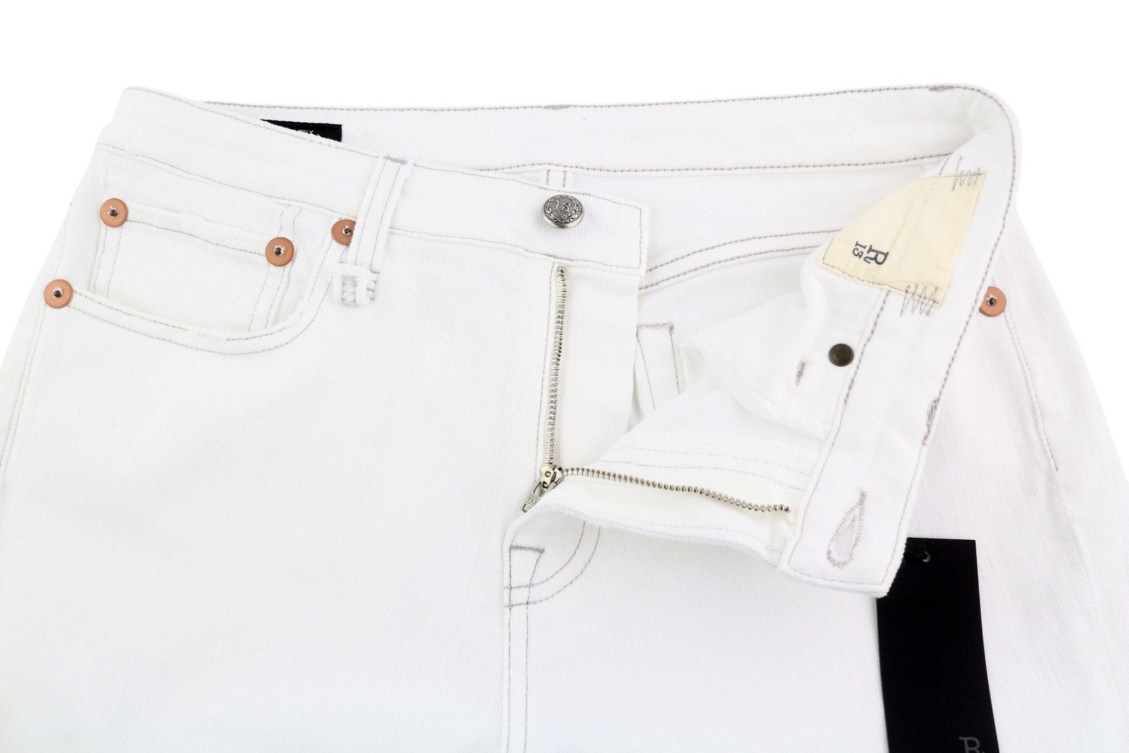 R13 KICK 29 Bootcut Zip Fly Ankle Bale White 84469 Size 29" - 5 Thumbnail
