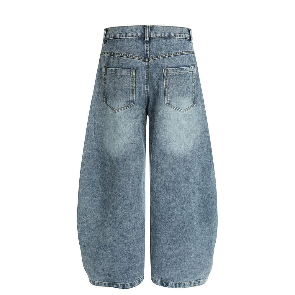 Jean Men's letter embroidery multi-pocket scimitar jeans Size US 32 / EU 48 - 3 Thumbnail