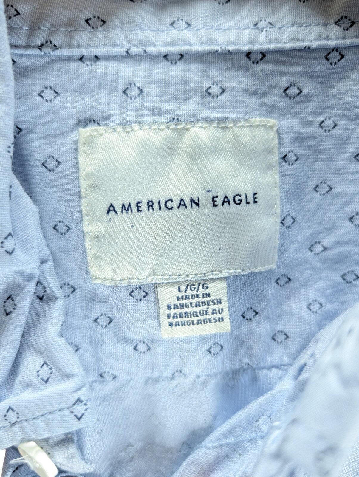 American Eagle Outfitters American Eagle Button Down Shirt Men M Diamond Light Blue Size US M / EU 48-50 / 2 - 7 Thumbnail