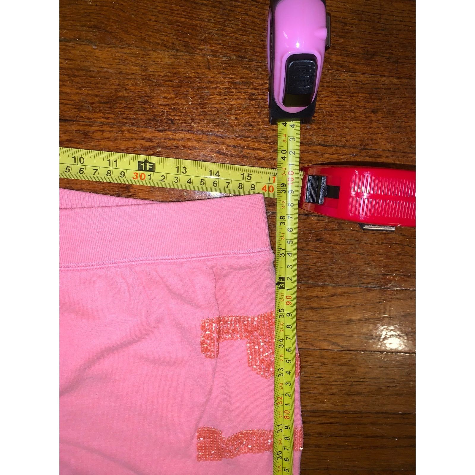 Pink × Victoria's Secret × Vintage VTG Victoria's Secret PINK Flare Sweatpants Y2K Pink Large Size 31" - 8 Thumbnail