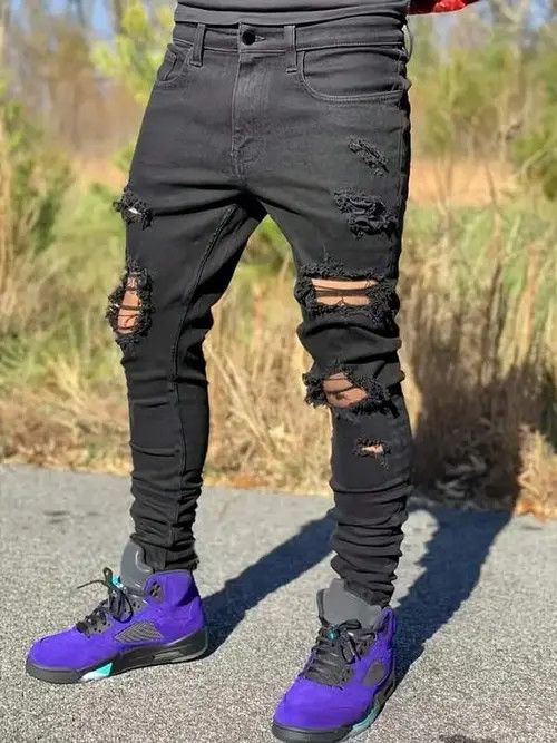 Jean Skinny stacked distressed slim jeans Size US 32 / EU 48 - 4 Thumbnail