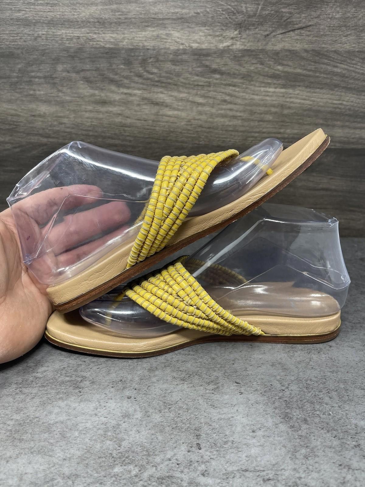 Donald Pliner Donald J Pilner Sandals Womens Size 7.5 Yellow Lisa Leather Size US 7.5 / IT 37.5 - 7 Thumbnail