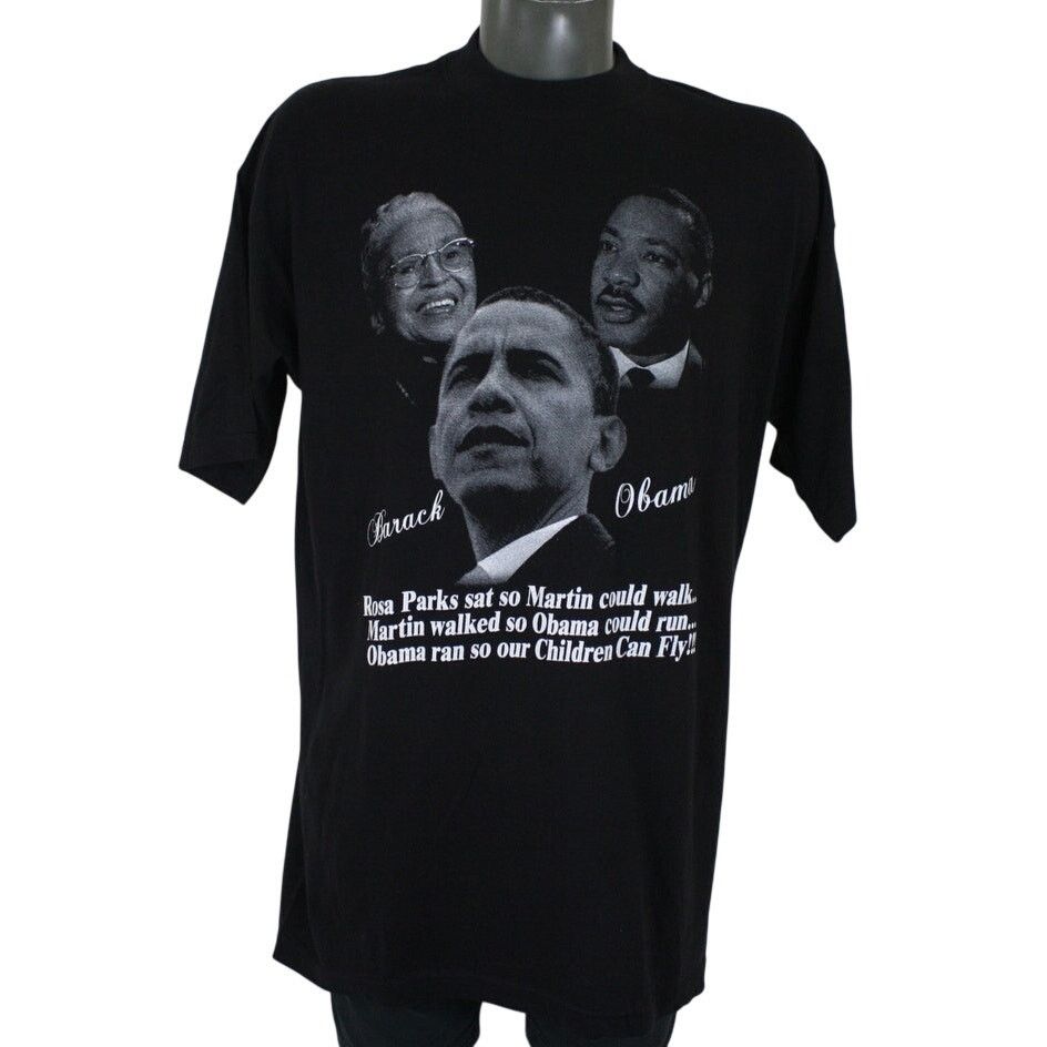 Vintage Barack Obama Martin Luther King Y2K T-Shirt 2XL