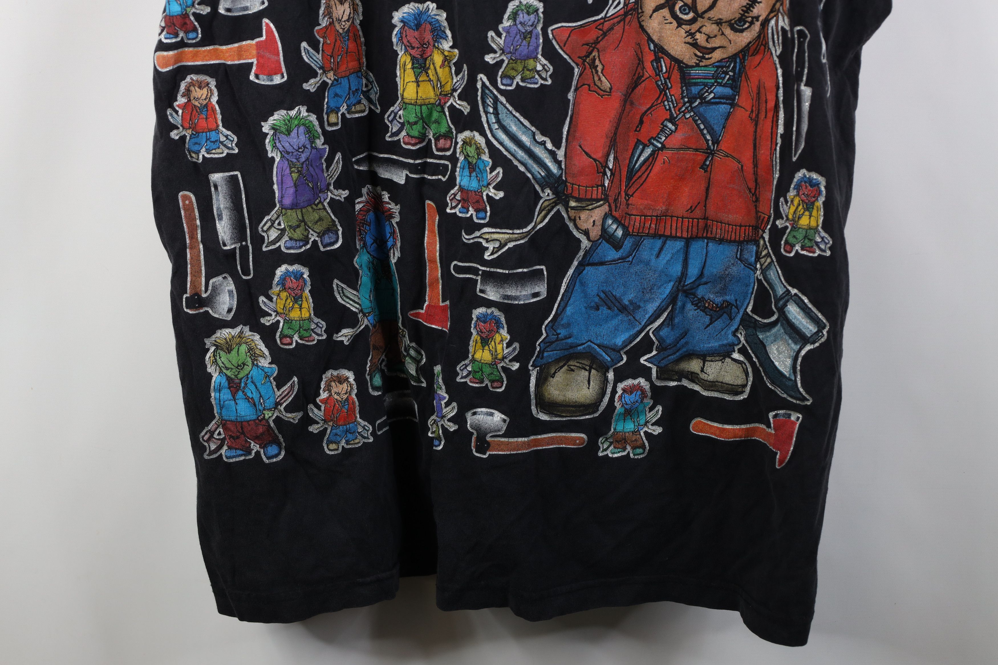 Vintage Vintage 90s Y2K Chucky Doll Short Sleeve T-Shirt Black Size US XXL / EU 58 / 5 - 3 Thumbnail