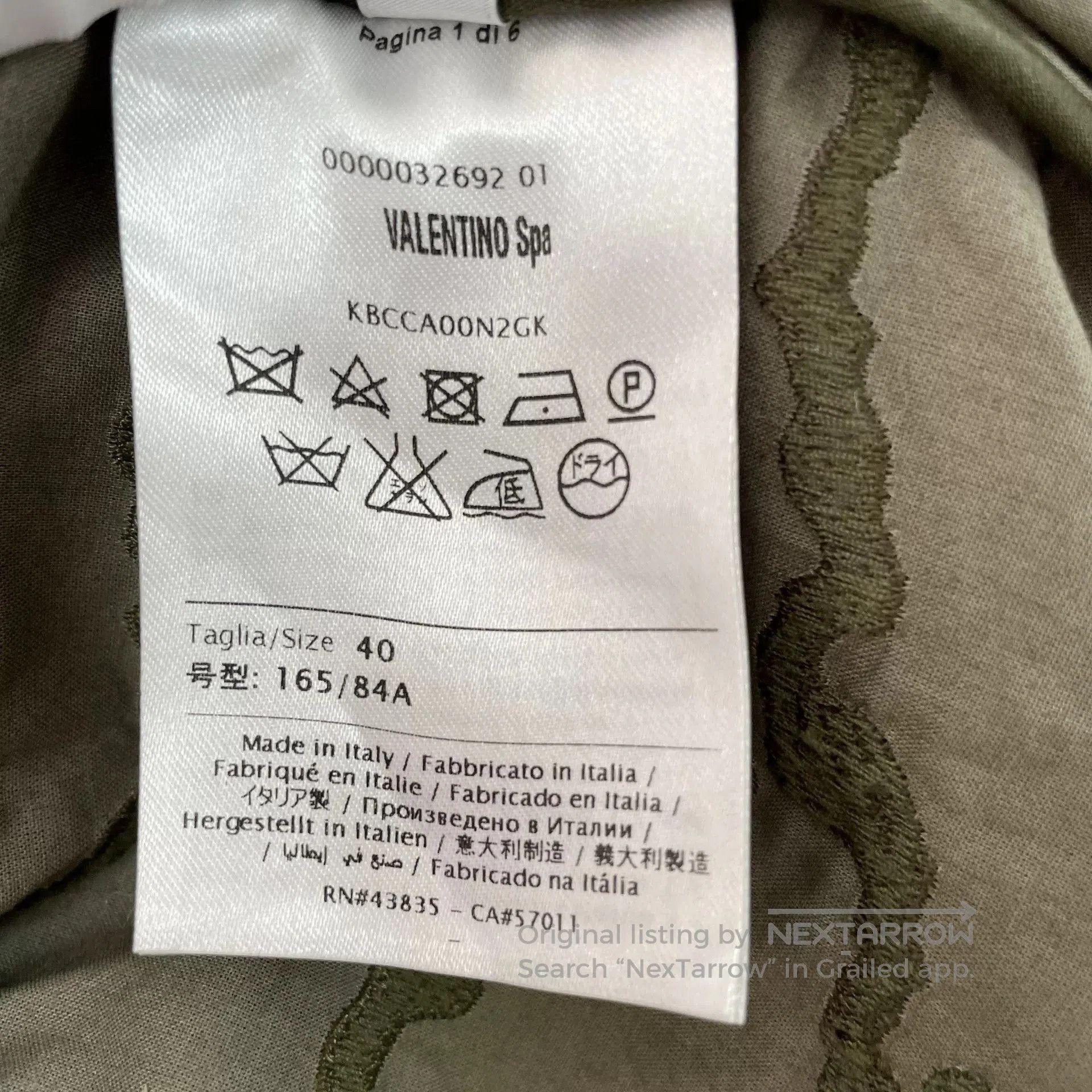 Valentino Valentino Camouflage Embroidered Coat. Size US L / EU 52-54 / 3 - 6 Thumbnail